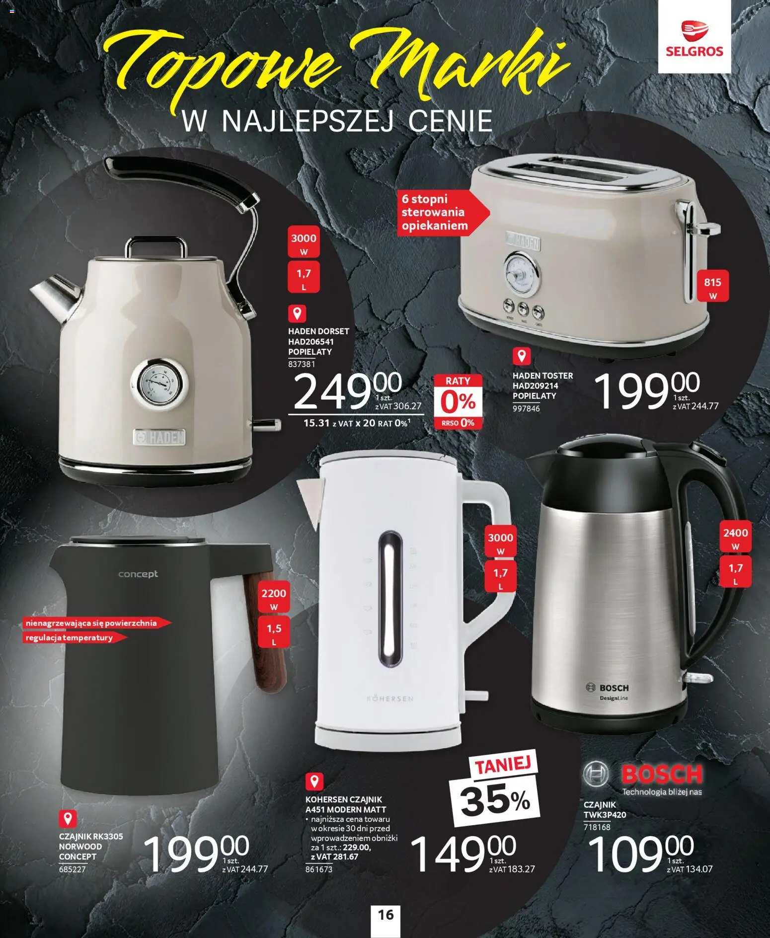 Selgros cash&carry Gazetka - Premium od 04.12.2025 | Strona: 3 | Produkty: Czajnik, Toster