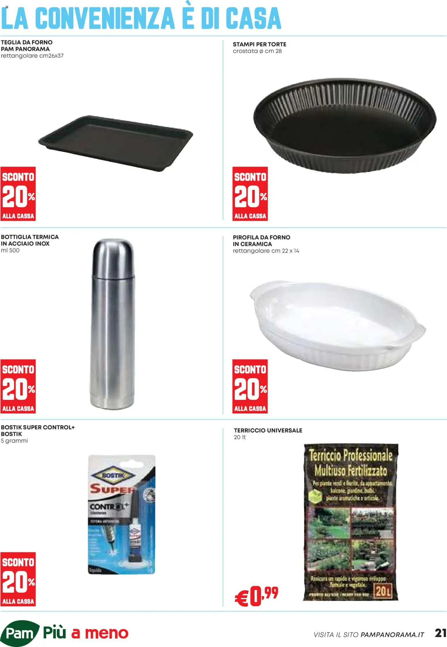 Volantino PAM del 26.02.2026 | Pagina: 21 | Prodotti: Teglia, Forno, Terriccio, Bottiglia