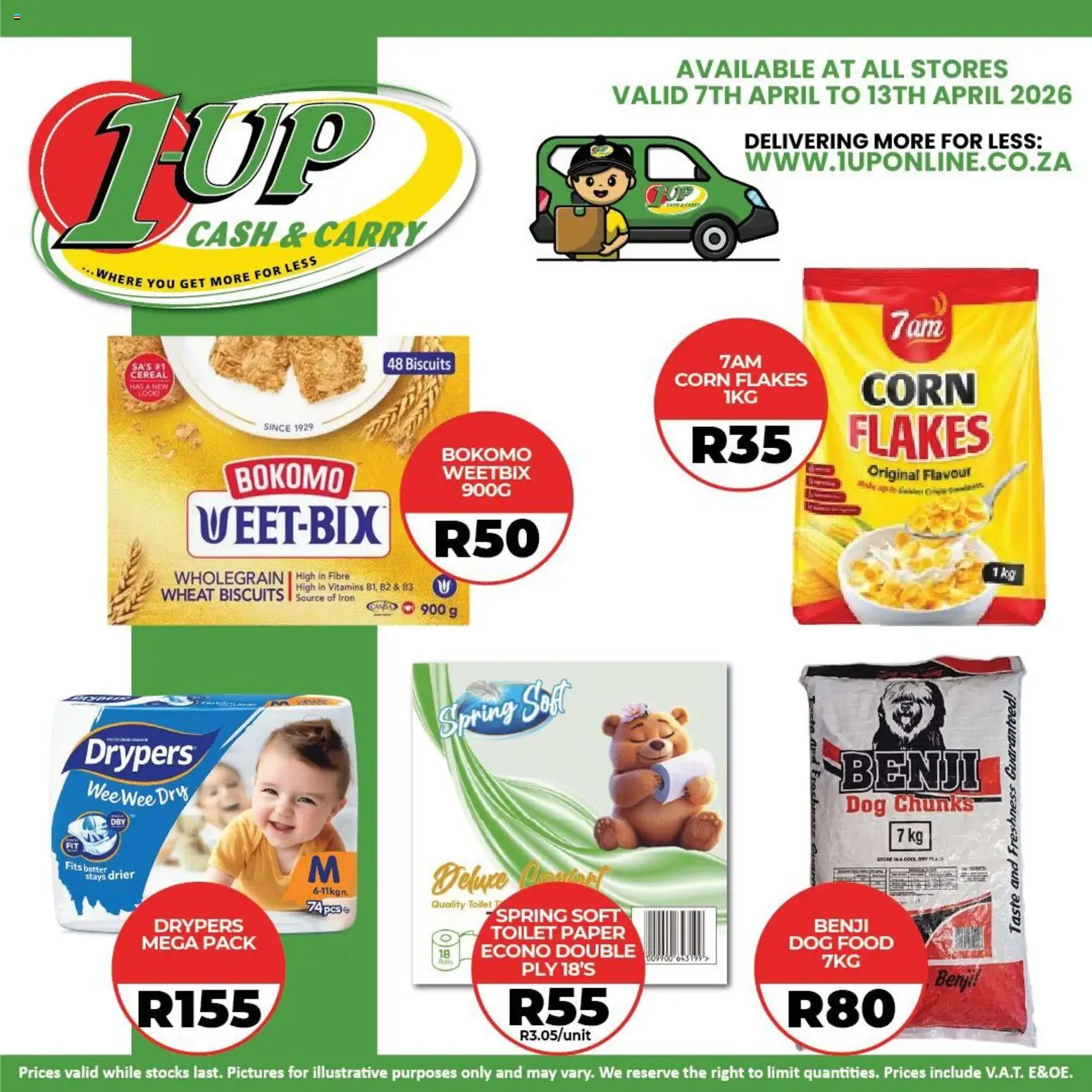 New 1UP Cash & Carry catalogue – valid from 07.04.2026 | Page: 2 | Products: Iron, Toilet, Flakes, Toilet paper