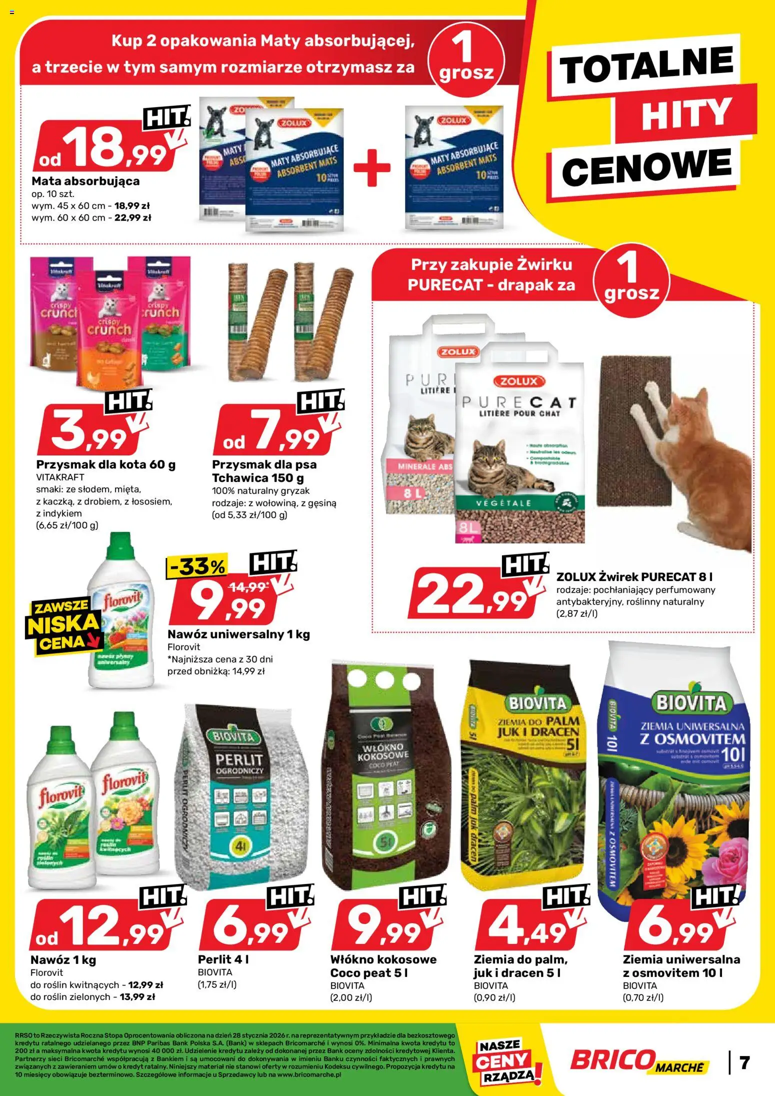 Brico Marché Gazetka od 28.01.2026 | Strona: 7 | Produkty: Ziemia uniwersalna, Ziemia, Drapak