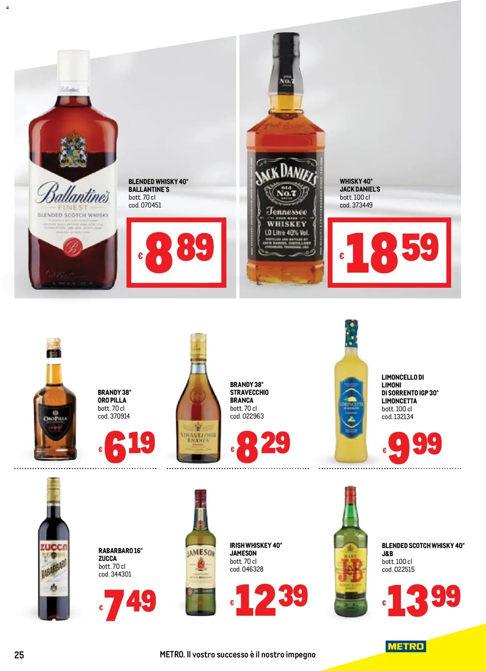 Volantino Metro del 06.11.2025 | Pagina: 25 | Prodotti: Whisky, Zucca, Limoncello, Brandy