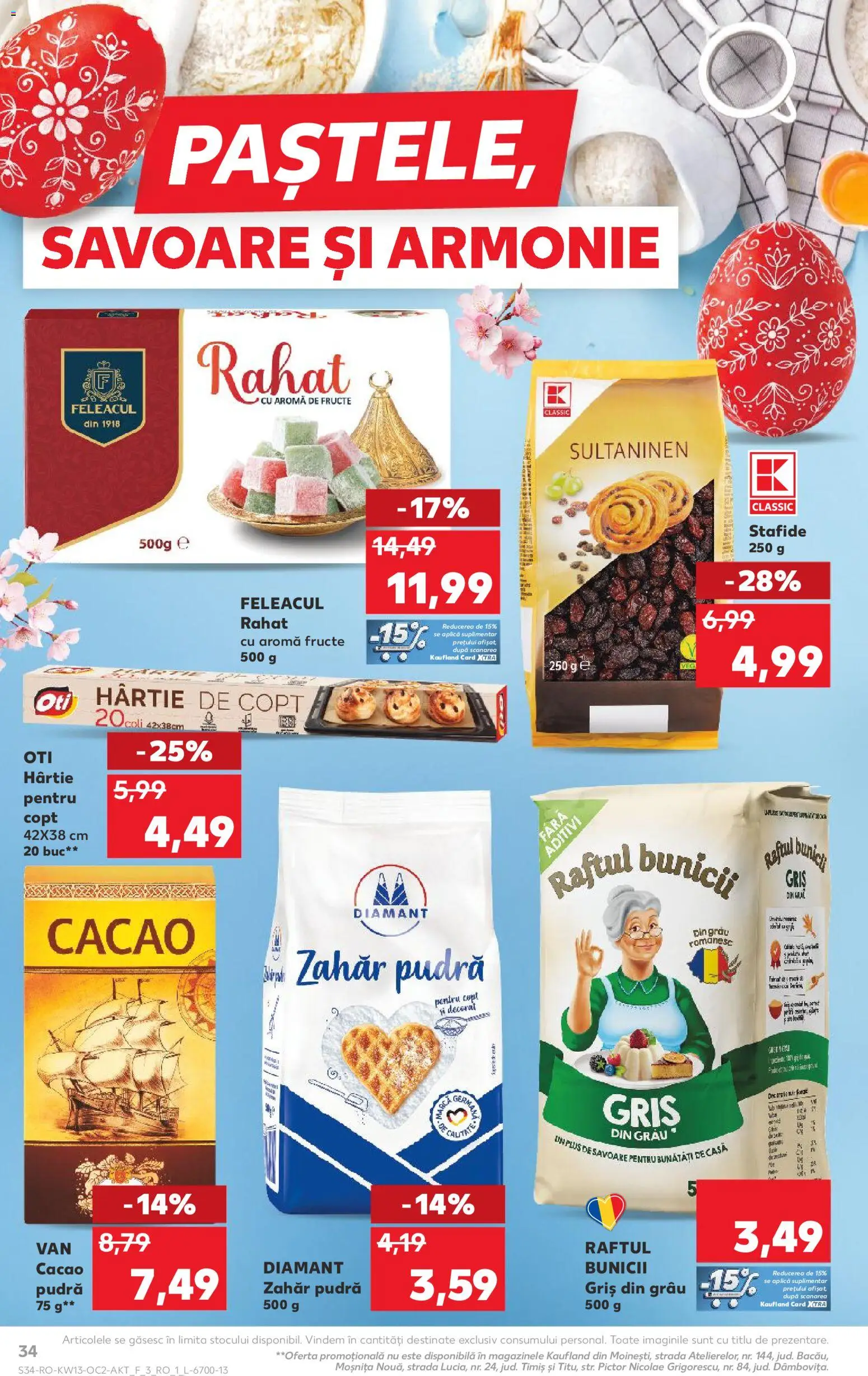 Noul catalog Kaufland – valabil de la 25.03.2026 | Pagină: 34 | Produse: Pudră, Stafide, Fructe, Zahăr
