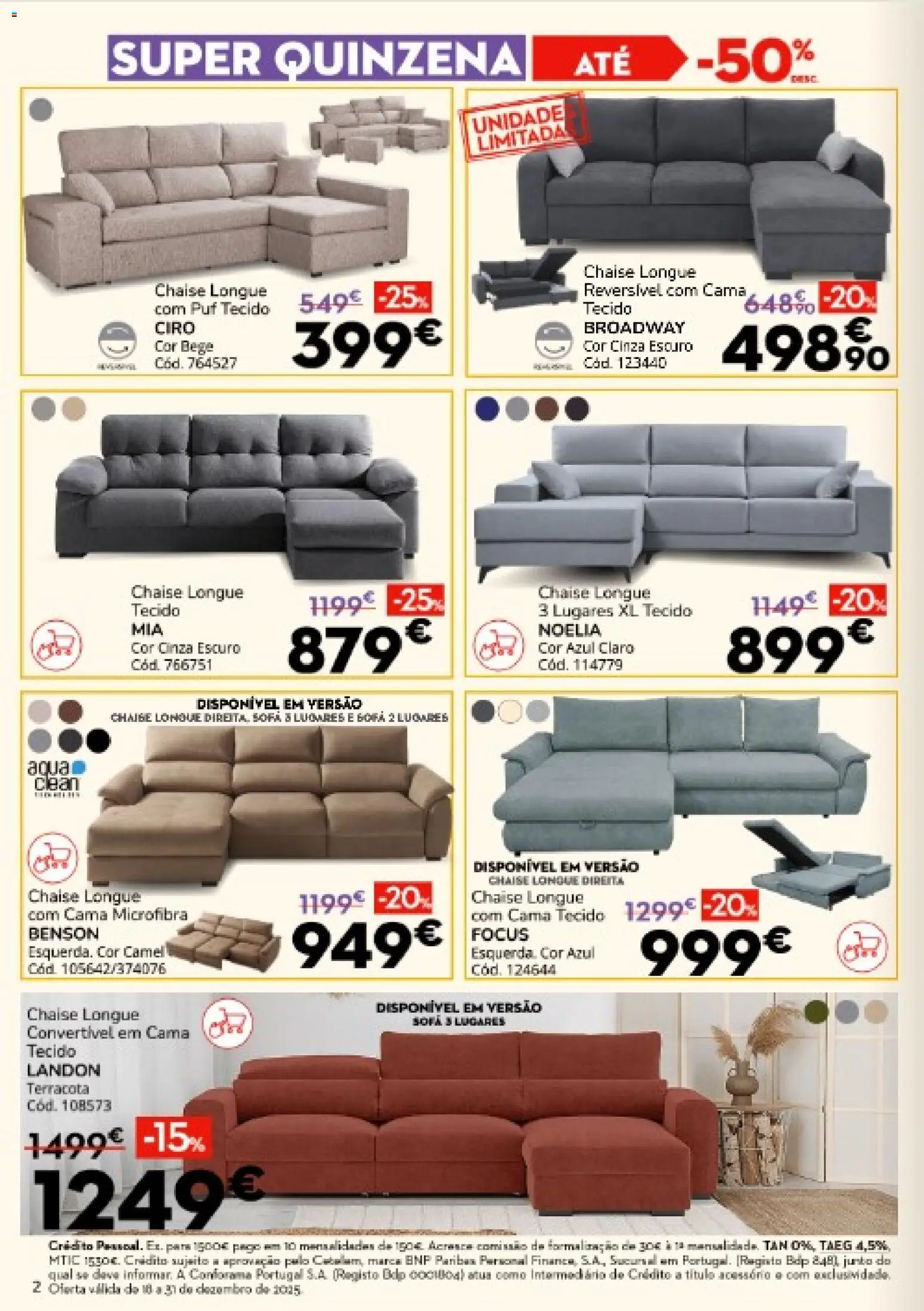 Conforama folheto │ válido de 18.12.2025 | Página: 2 | Produtos: Cama, Sofá