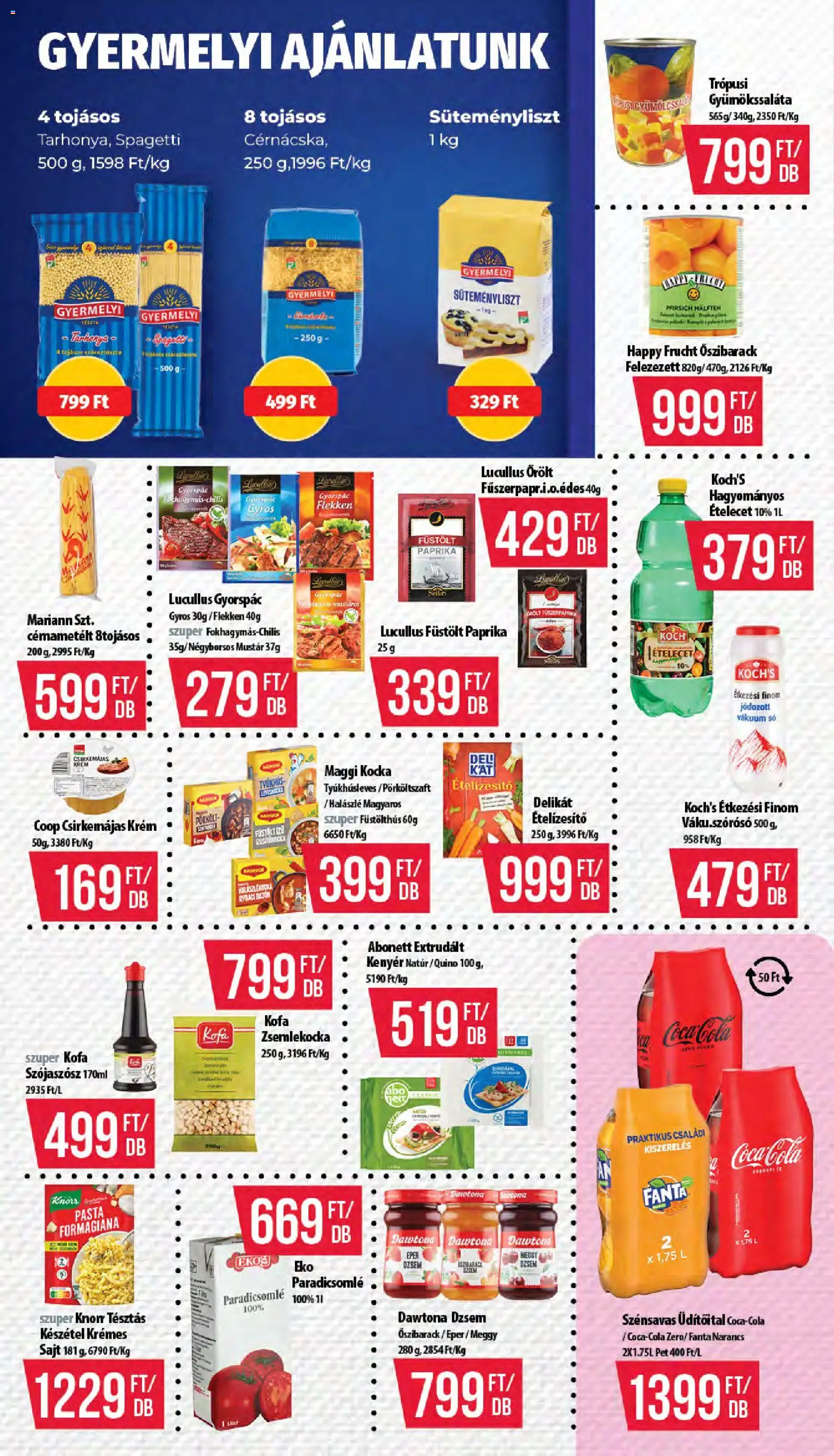 COOP akciós ujság - amely érvényes a következő dátumtól: 19.03.2026 | Oldal: 8 | Termékek: Őszibarack, Fanta, Füstölt paprika, Száraztészta