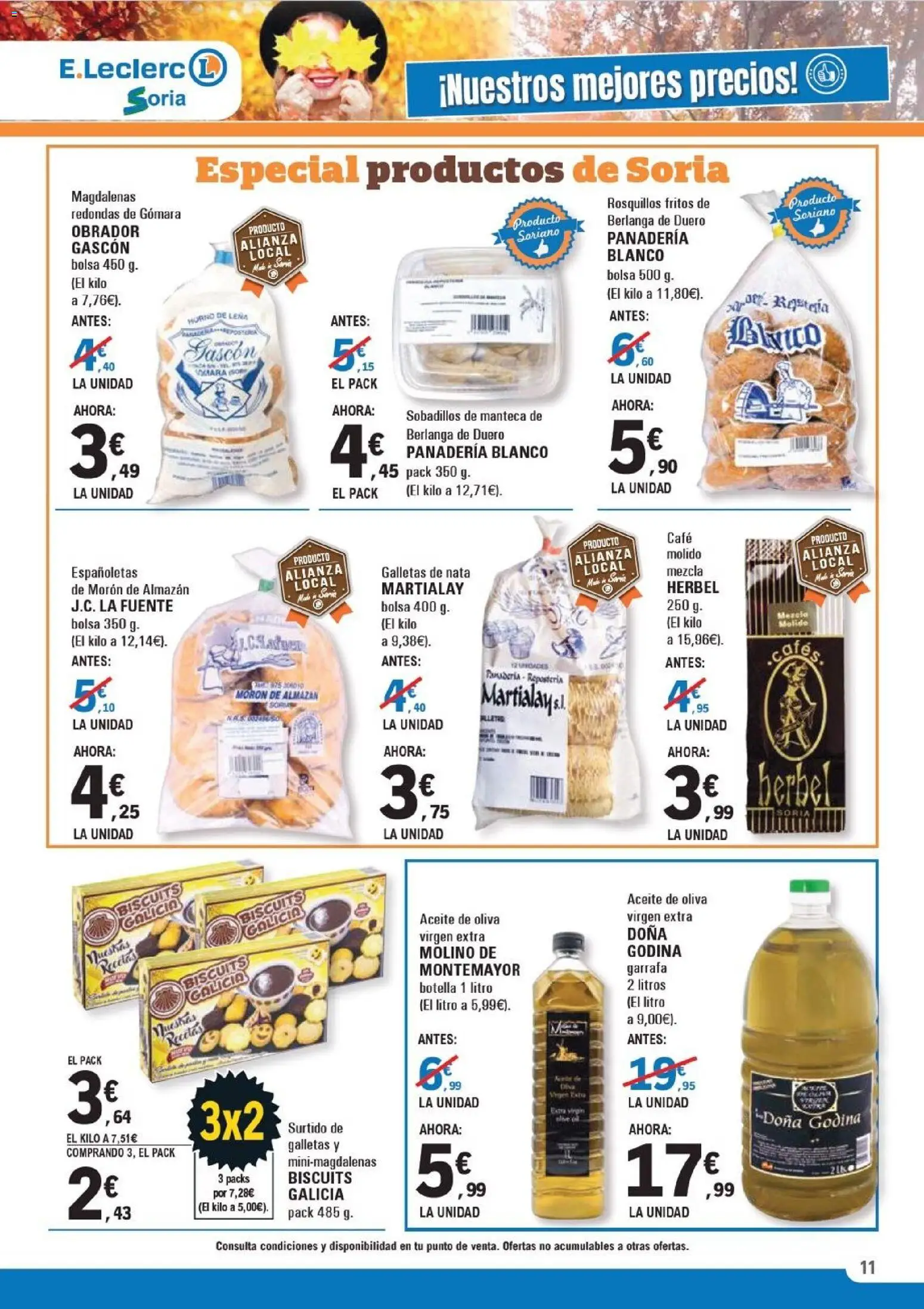 E.Leclerc folleto │ válido desde el 12.11.2025 | Página: 11 | Productos: Aceite, Café, Galletas, Aceite de oliva