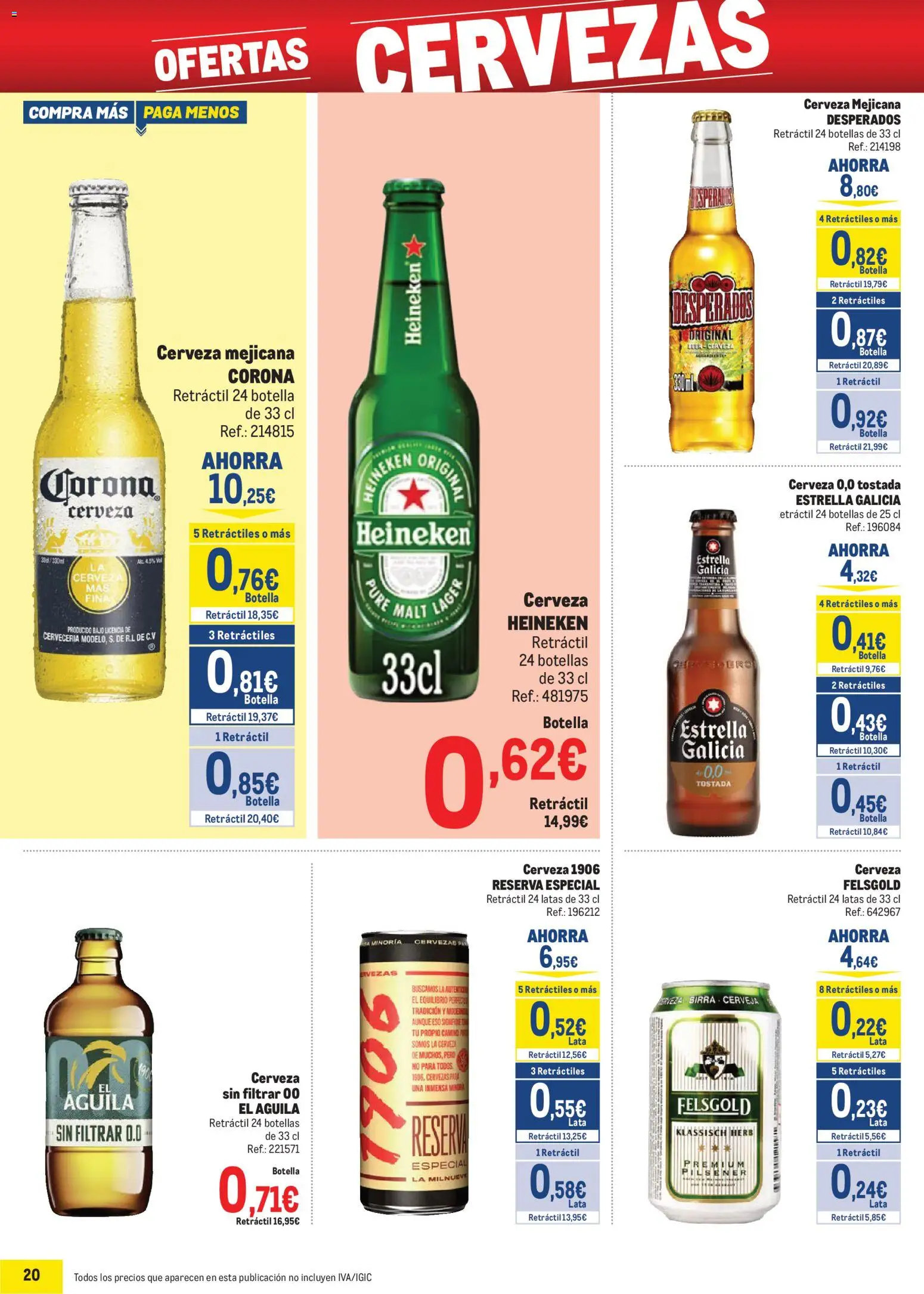 Makro - Precios Norte II │ válido desde el 06.01.2026 | Página: 20 | Productos: Cerveza, Παρμεζάνα, Σπανάκι