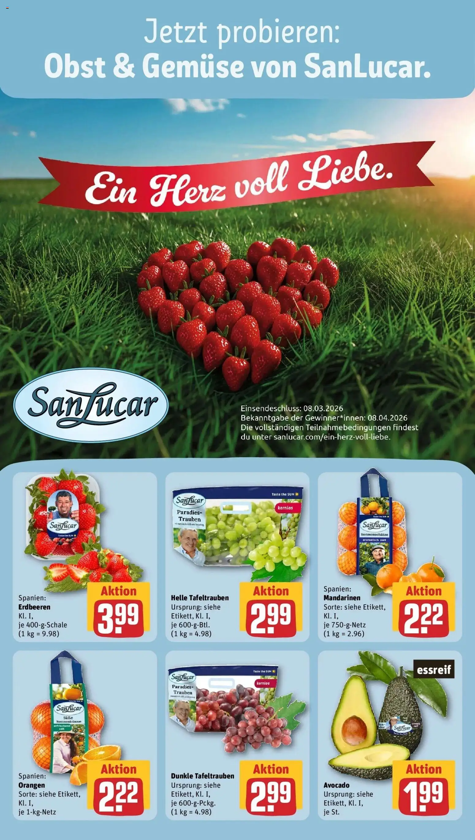 Rewe prospekt Laupheim	 – gültig ab 09.02.2026 | Seite: 12 | Produkte: Trauben, Mandarinen, Gemüse, Obst