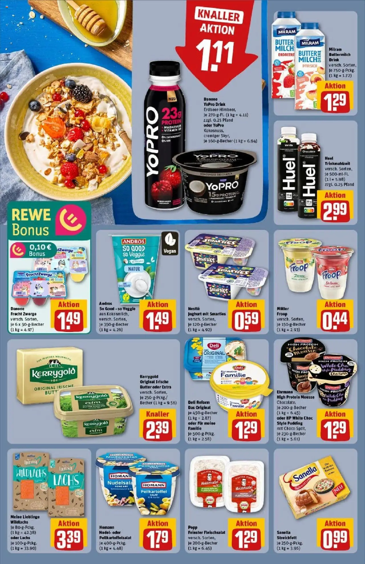 Rewe prospekt Bielefeld	 – gültig ab 19.10.2025 | Seite: 16 | Produkte: Butter, Joghurt, Smarties, Pudding