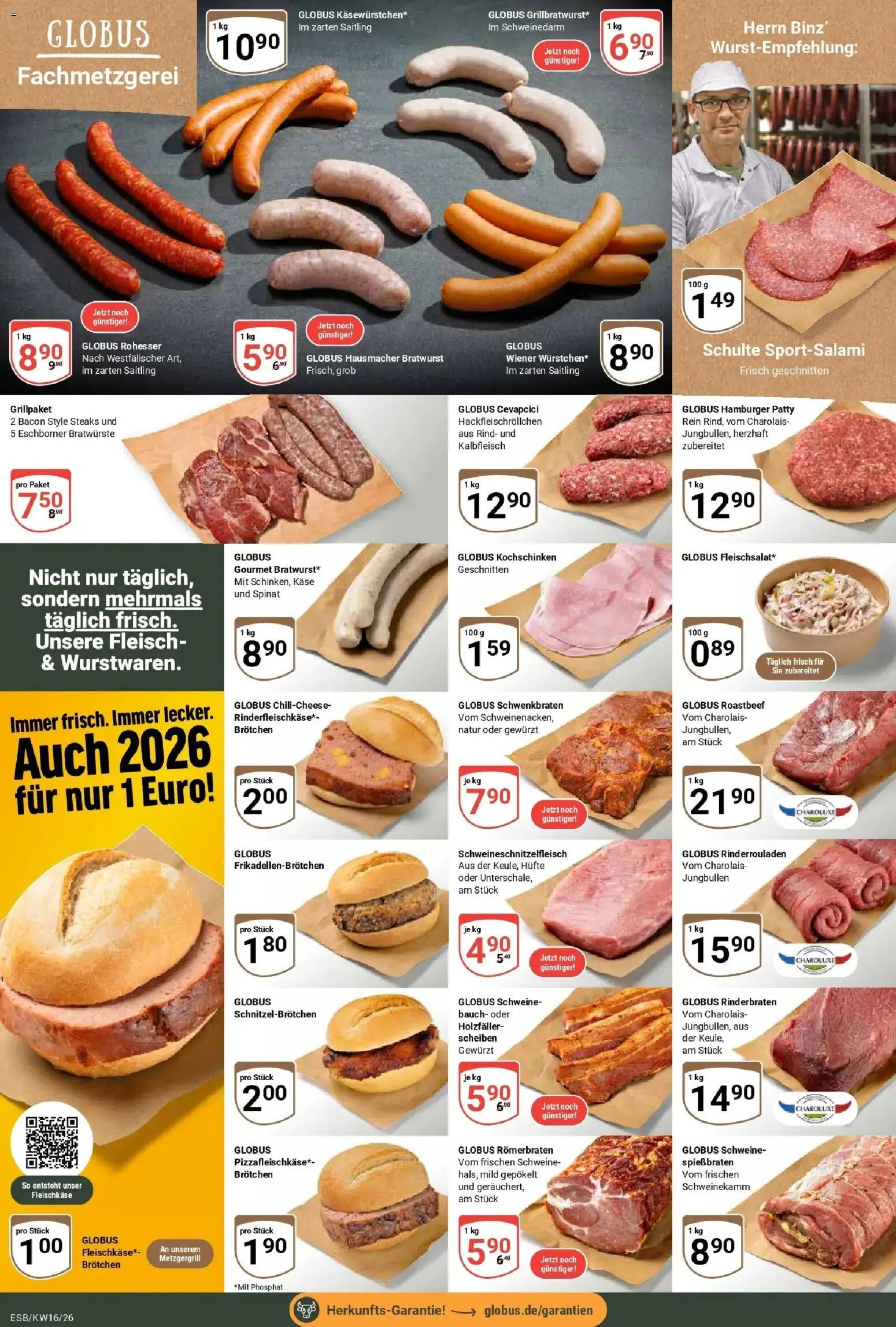 Globus Prospekt Eschborn	 – gültig ab 12.04.2026 | Seite: 8 | Produkte: Rinderbraten, Bratwurst, Cevapcici, Fleisch