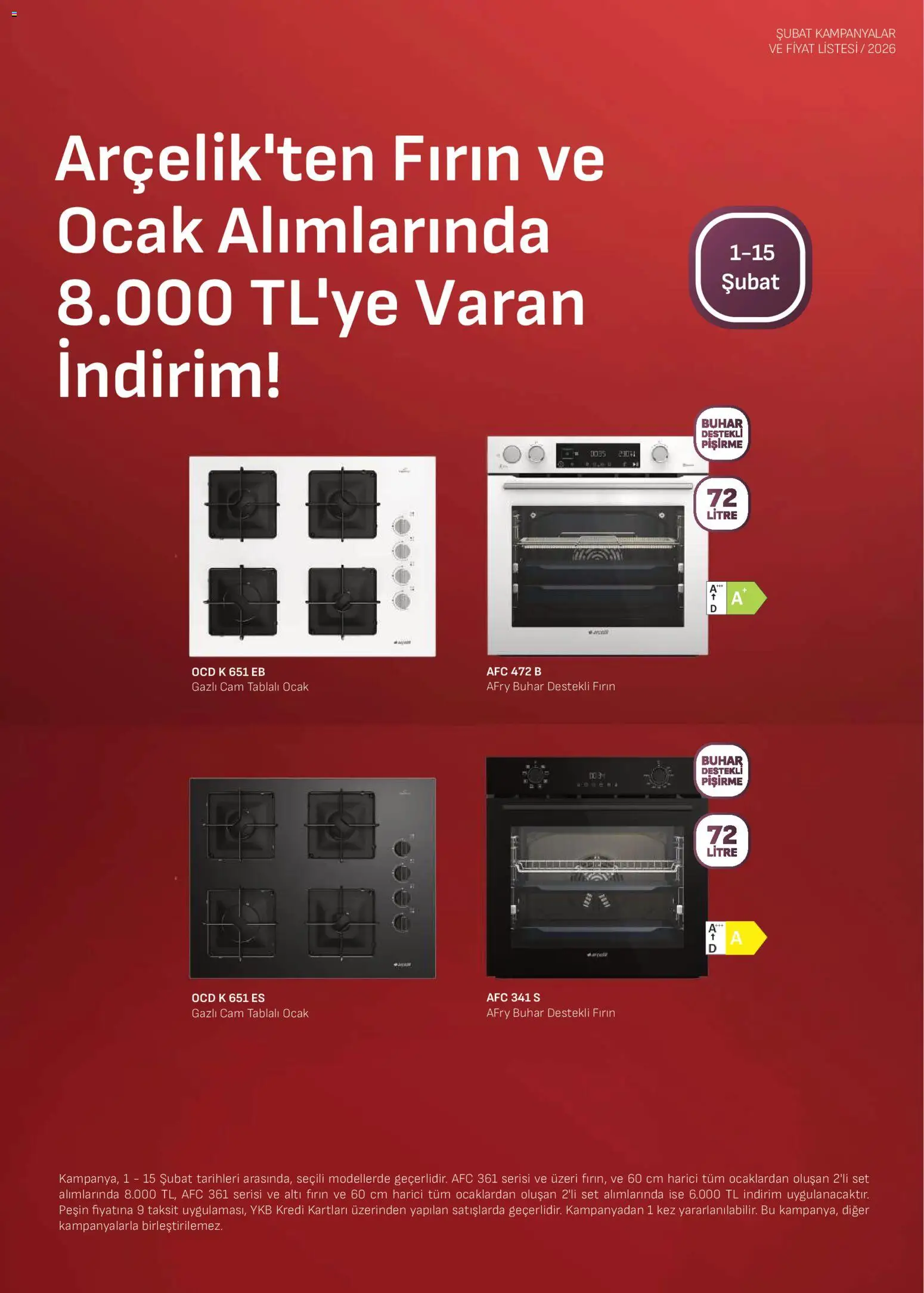 Arçelik Ankastre Kataloğu - 01.02.2026 tarihinden itibaren geçerlidir | Sayfa: 2