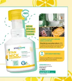 Stanhome - Prévisualisation de STAN WICK 250 ml Parfum Citron, Désodorisant à mèche. Parfum Citron. Absorbe les mauvaises odeurs (WC, fumée et friture) des environnements grâce à la technologie anti-odeurs. valide à partir de 29.09.2025 | Page: 5