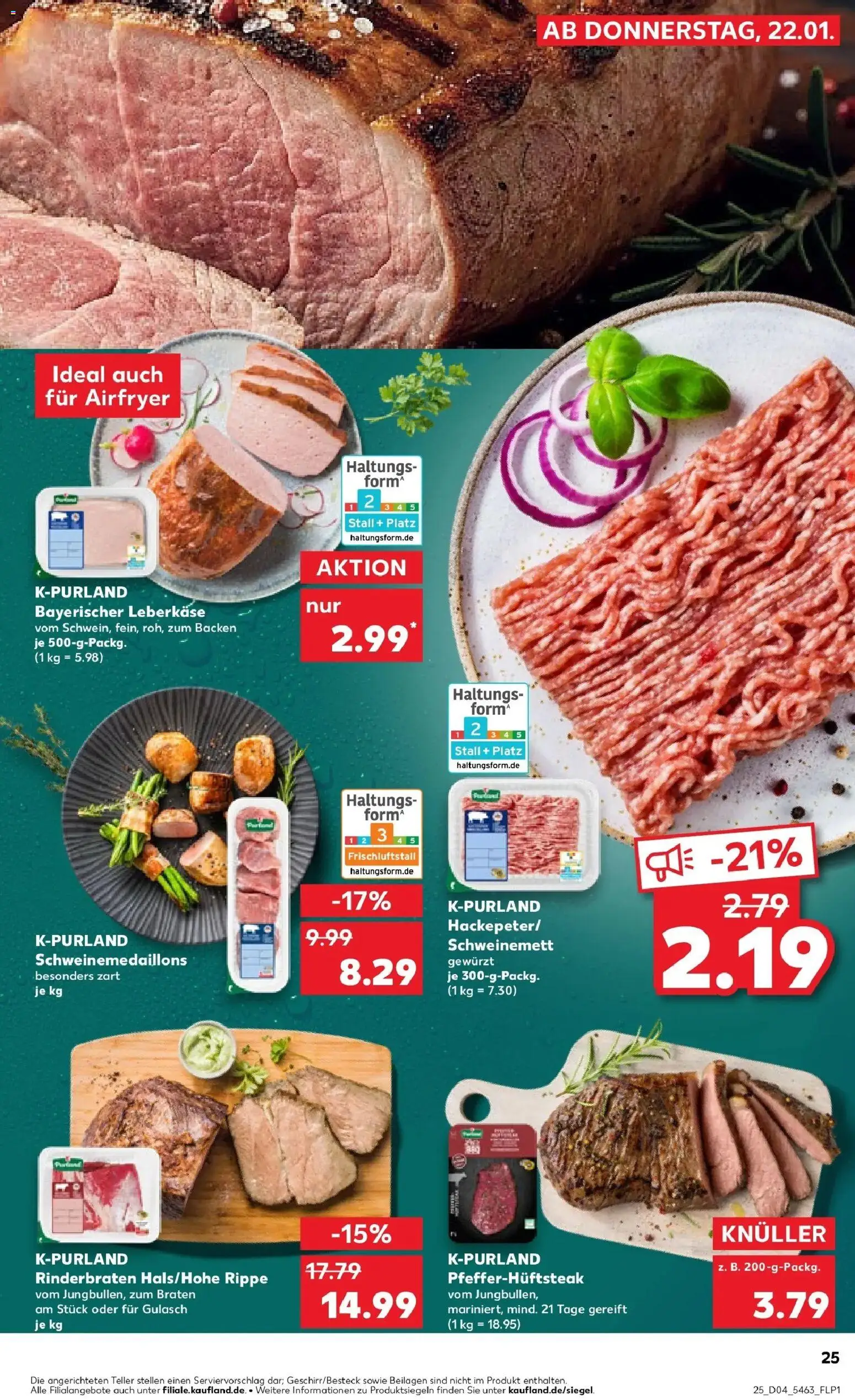 Kaufland prospekt Holzminden	 – gültig ab 25.01.2026 | Seite: 25 | Produkte: Rinderbraten, Gulasch, Leberkase