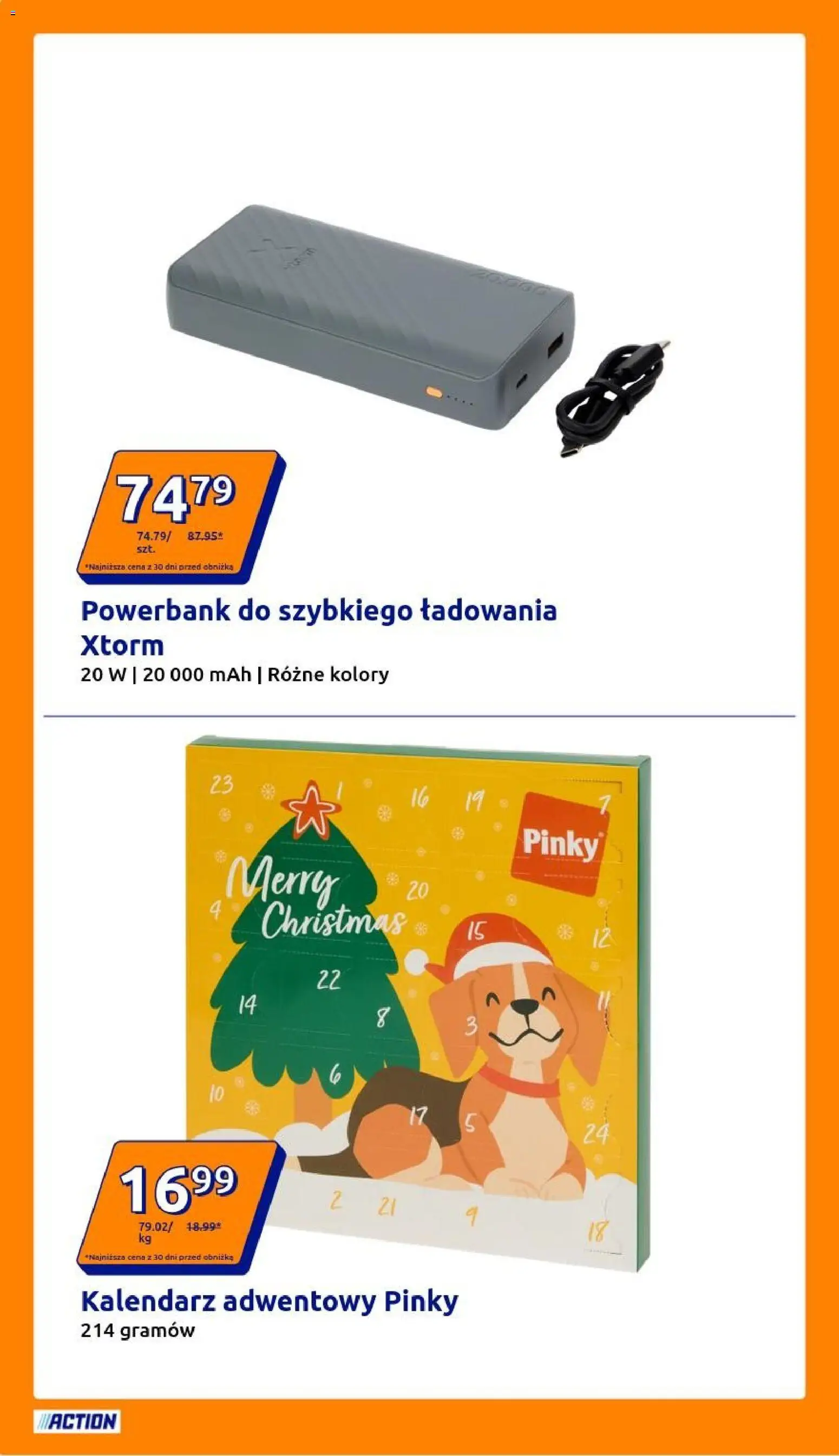 Action Gazetka od 29.10.2025 | Strona: 8 | Produkty: Powerbank, Kalendarz adwentowy, Kalendarz