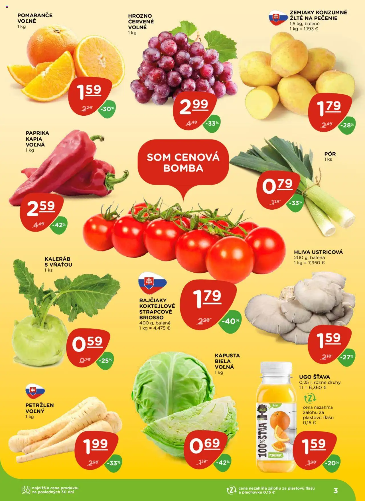 Nové Terno akcie – leták je platný od 18.09.2025 | Strana: 3 | Produkty: Kapusta, Pomaranče, Kapusta biela, Zemiaky