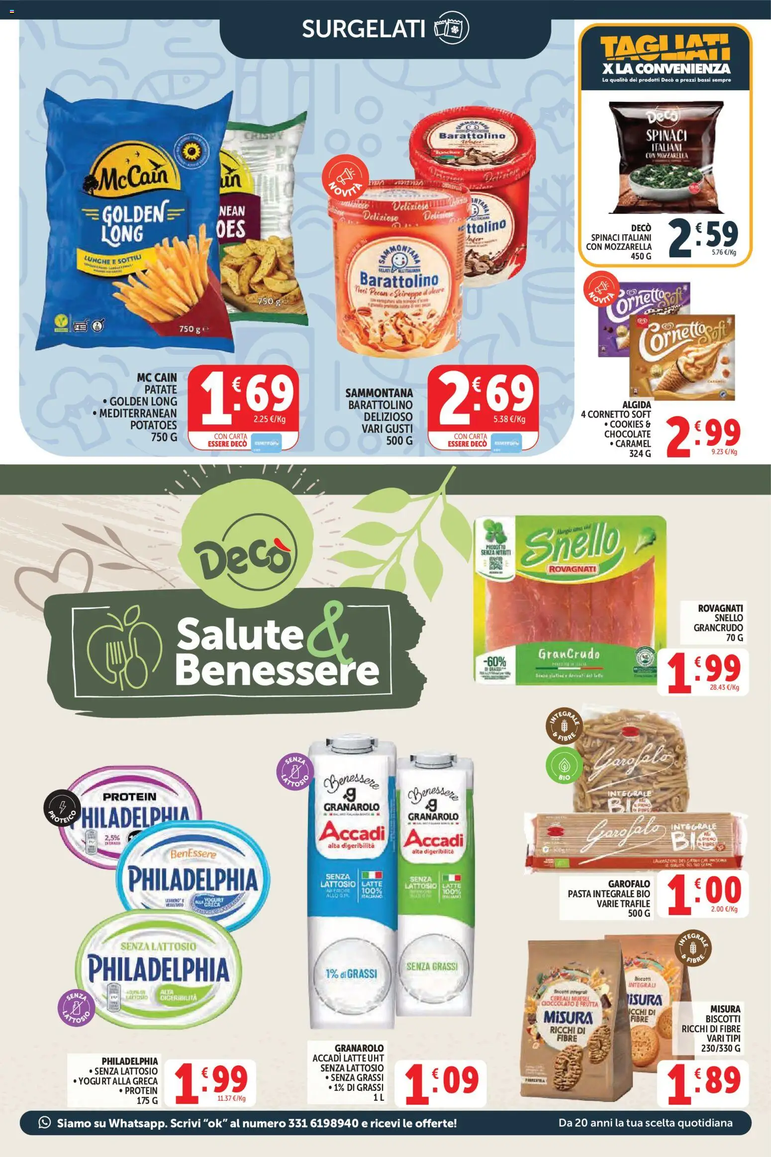 Volantino Decò del 09.04.2026 | Pagina: 9 | Prodotti: Cornetto, Biscotti, Pasta, Noci