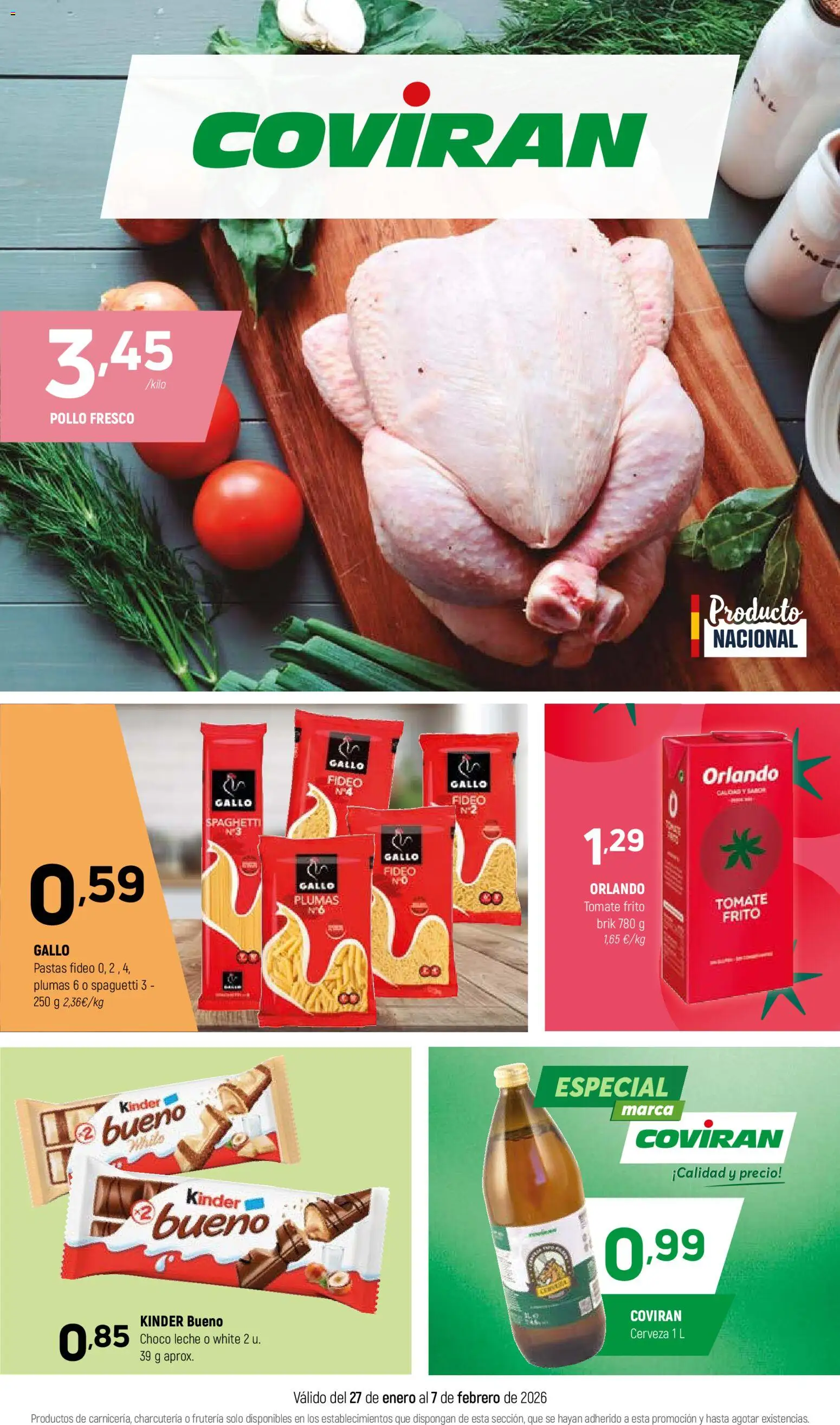 Coviran - Albacete │ válido desde el 27.01.2026 | Página: 1 | Productos: Leche, Cerveza