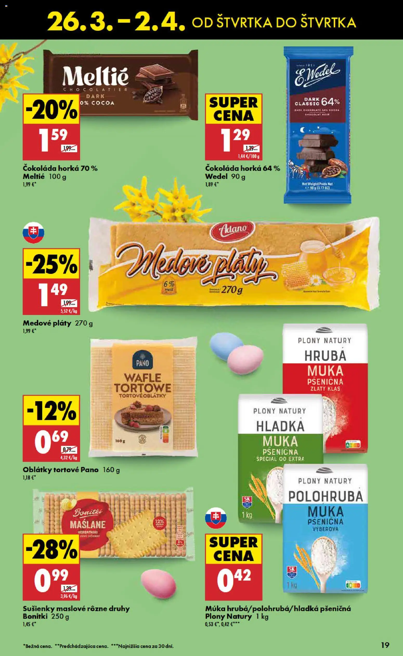 Nové Biedronka akcie – leták je platný od 26.03.2026 | Strana: 19 | Produkty: Zlatý klas, Čokoláda, Múka