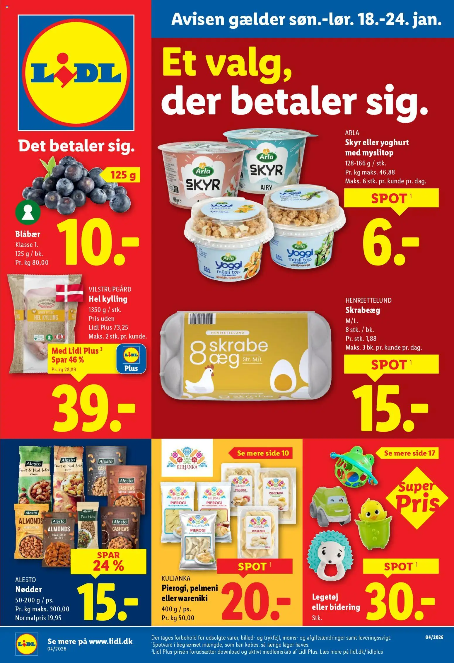 Lidl tilbudsavis – gyldig fra 18.01.2026 | Side: 1 | Produkter: Yoghurt, Skyr, Bacon, Søm
