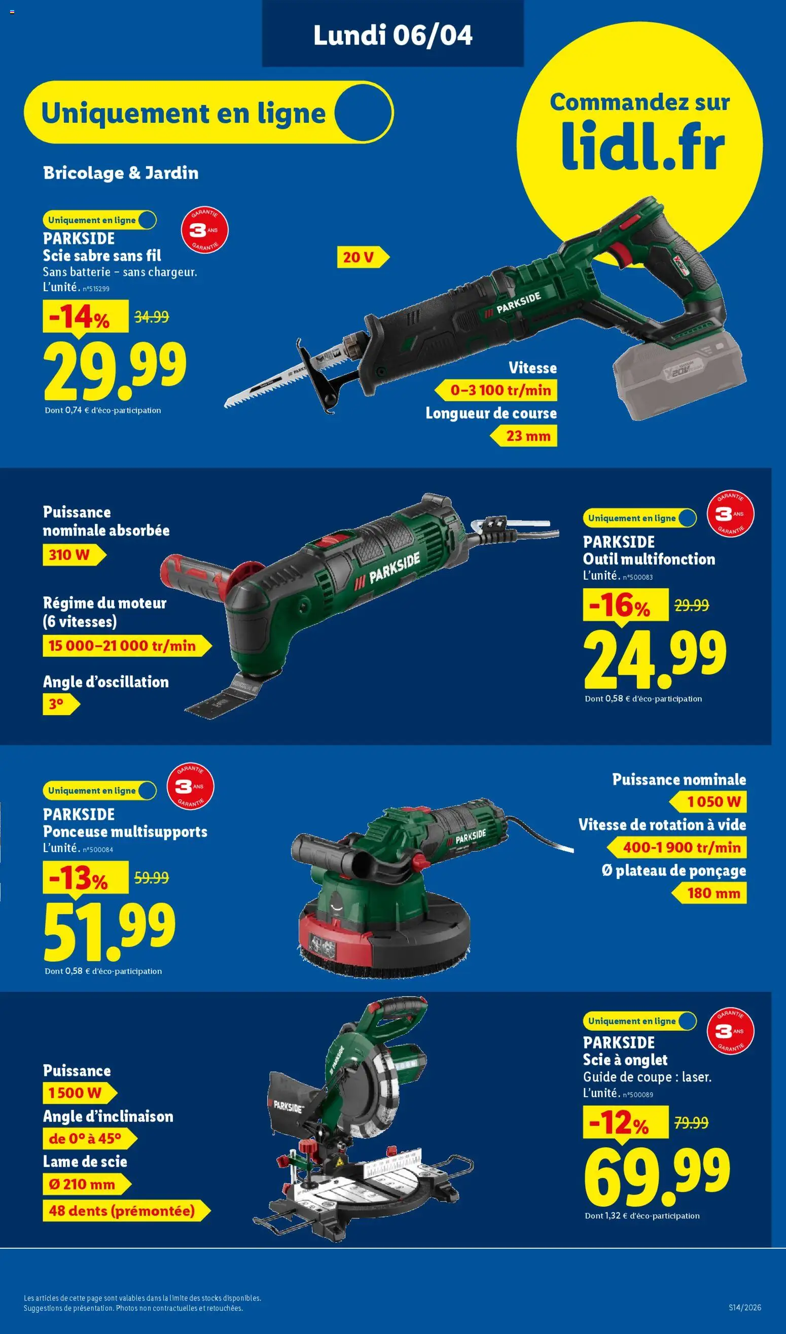 {H1} | Page: 3 | Produits: Plateau, Ponceuse, Batterie