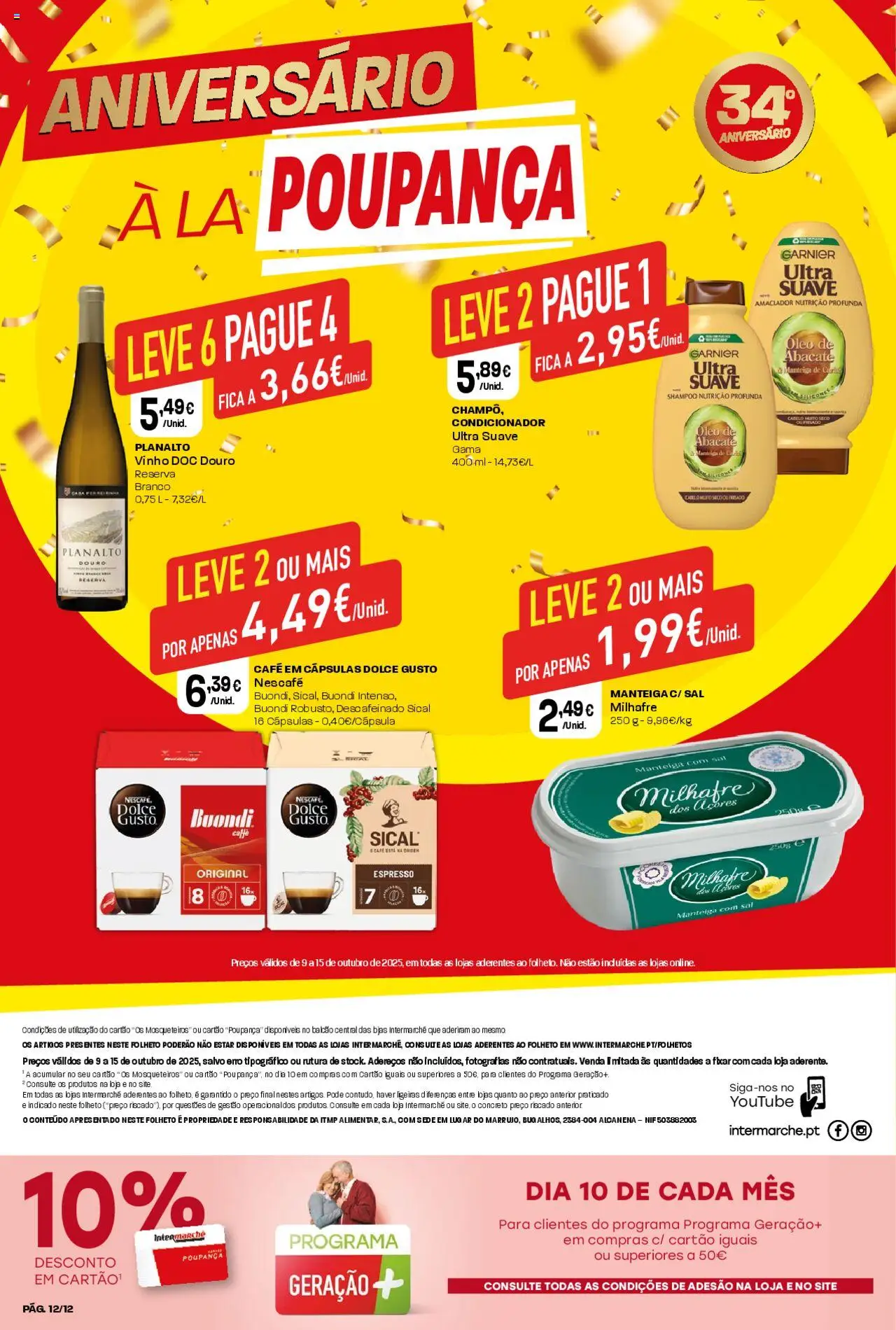 Intermarché Folheto Mini │ válido de 09.10.2025 | Página: 12 | Produtos: Sal, Manteiga, Café, Vinho