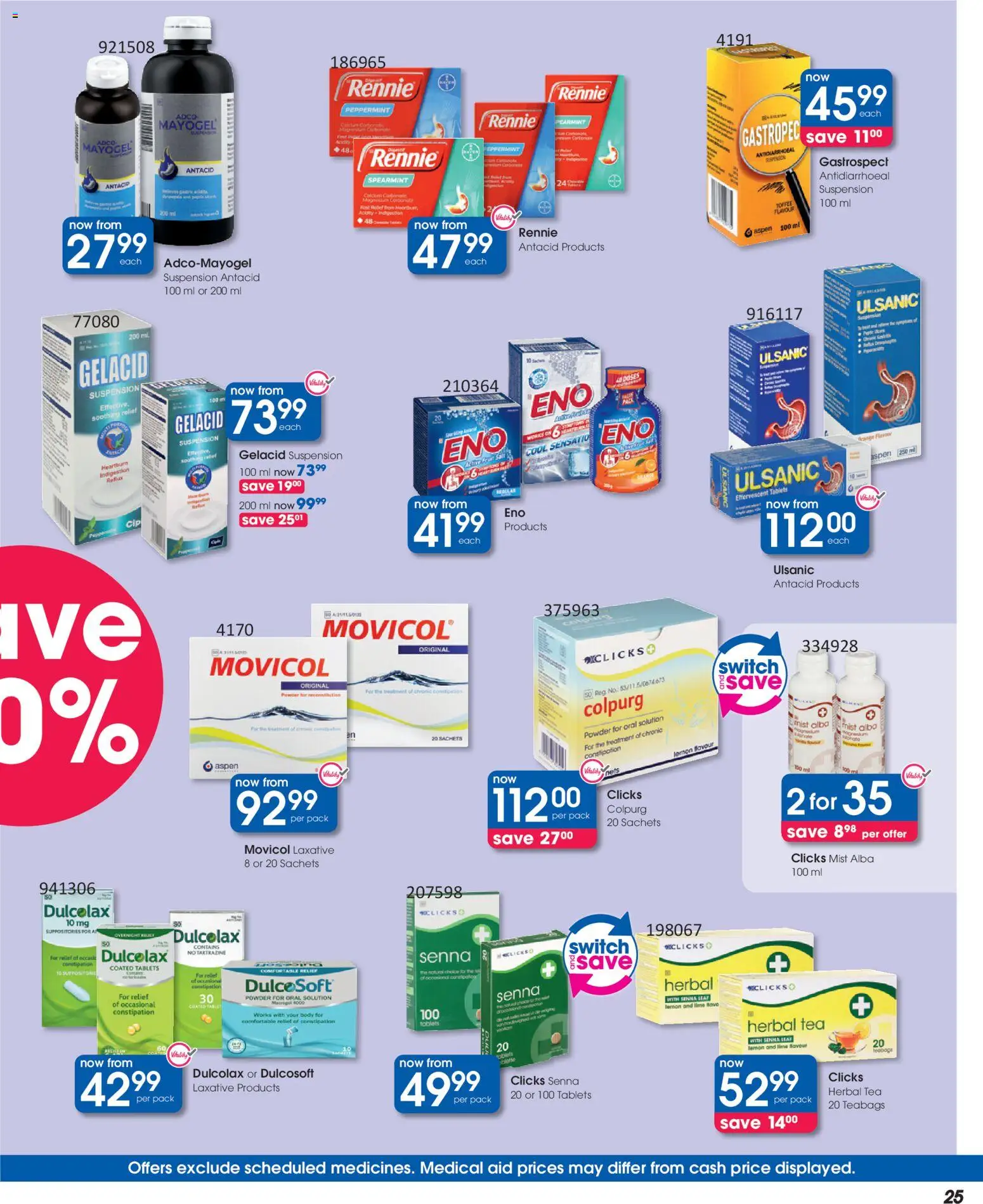 New Clicks catalogue – valid from 30.12.2025 | Page: 25 | Products: Powder, Switch, Tea, Lime