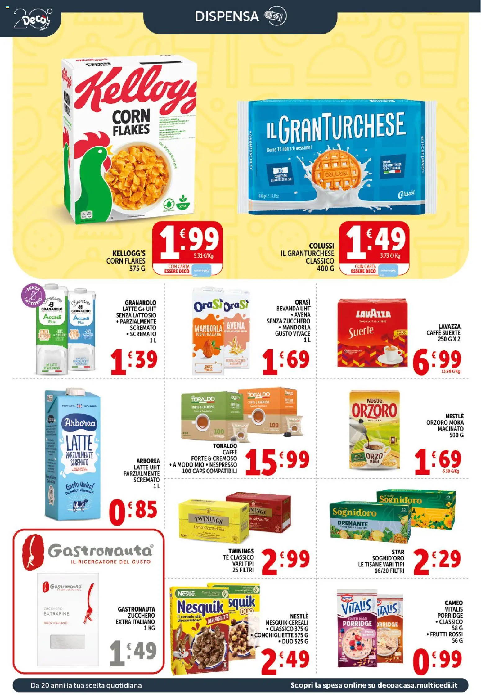 Volantino Decò del 21.04.2026 | Pagina: 10 | Prodotti: Caffè, Cereali, Zucchero, Lavazza