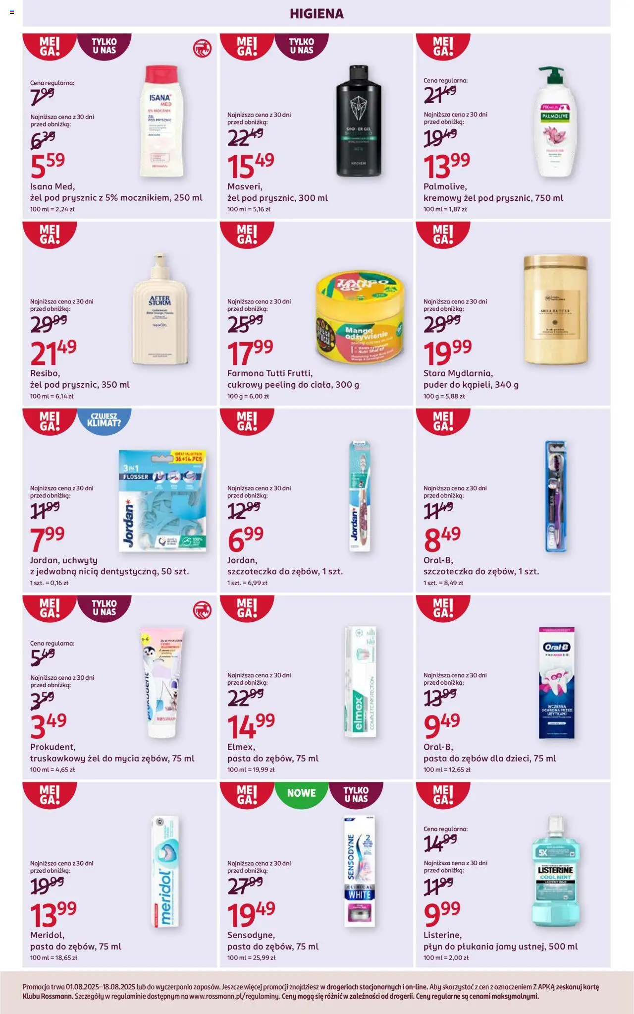 Rossmann Gazetka od 01.08.2025 | Strona: 5 | Produkty: Prysznic, Puder, Peeling, Pasta do zębów