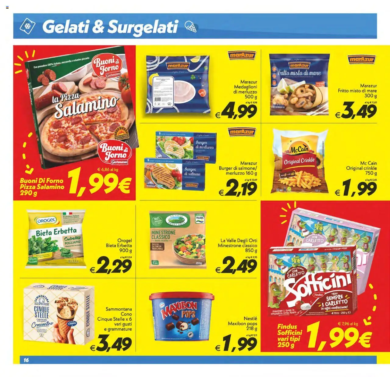 Volantino SuperConveniente del 14.10.2025 | Pagina: 16 | Prodotti: Pizza, Merluzzo, Mozzarella, Forno