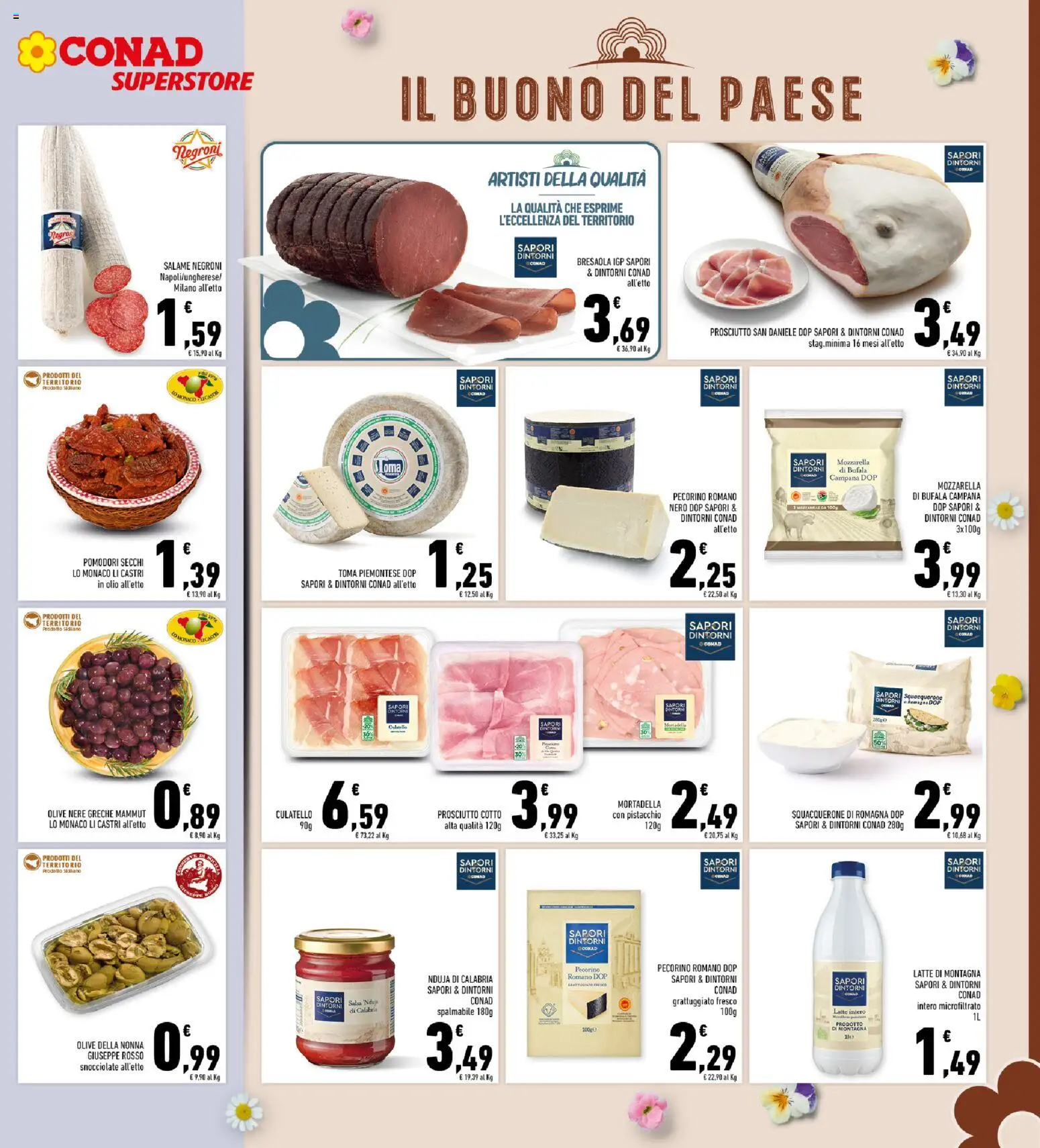 Volantino Conad del 25.03.2026 | Pagina: 13 | Prodotti: Bresaola, Olio, Mortadella, Pomodori secchi