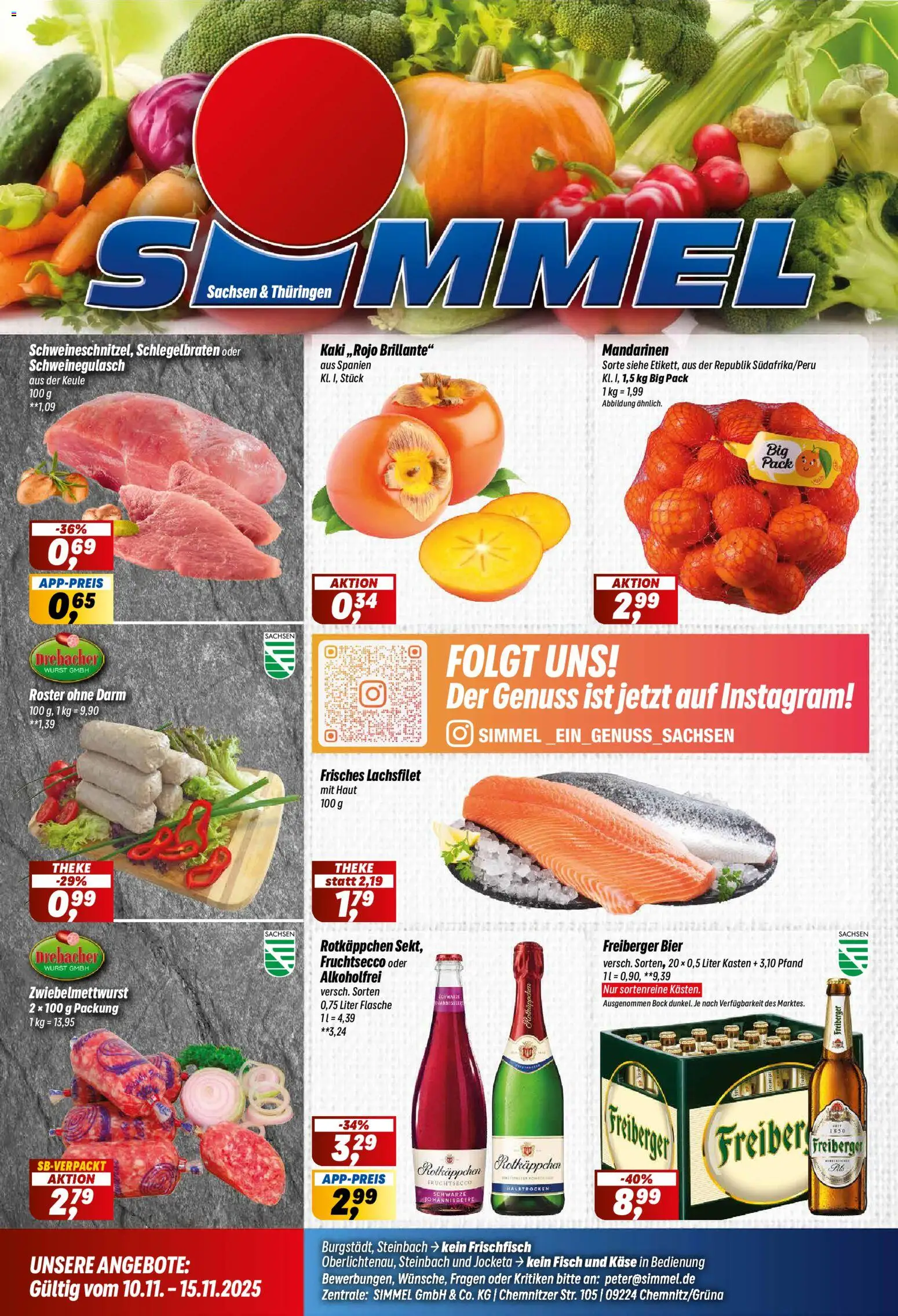 Simmel Prospekt 	 – gültig ab 10.11.2025 | Seite: 1 | Produkte: Theke, Bier, Fisch, Kaki