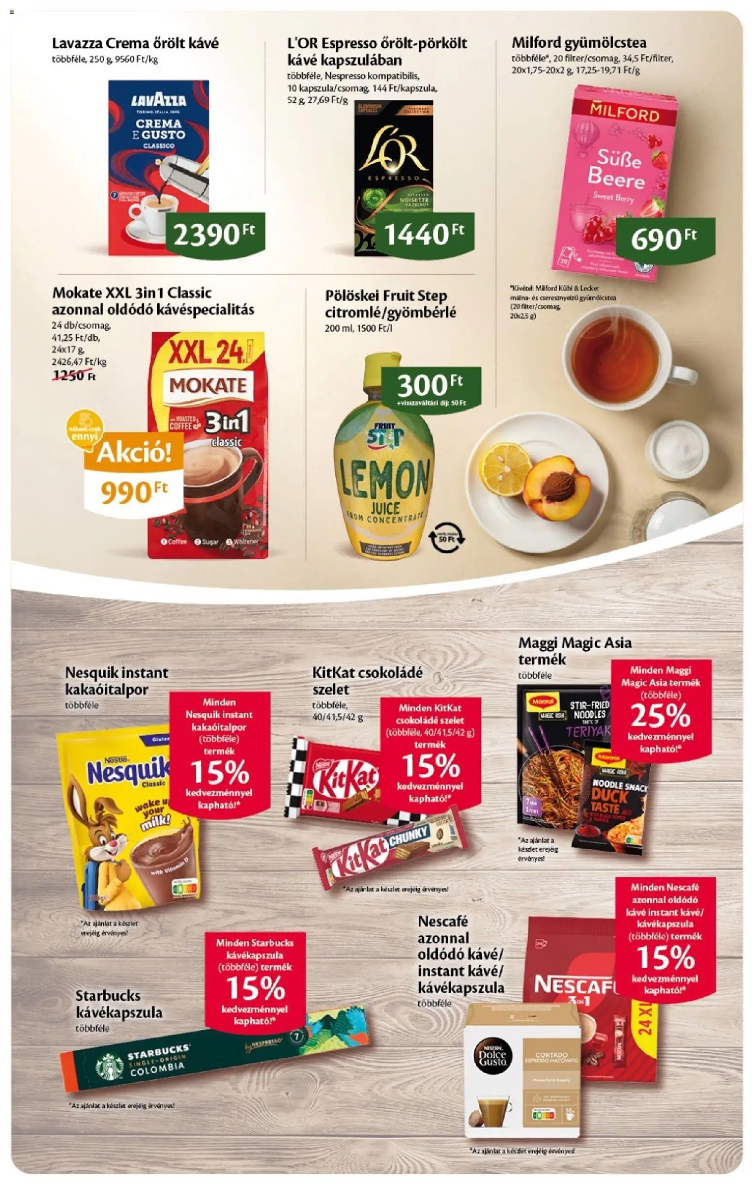 EcoFamily akciós ujság - amely érvényes a következő dátumtól: 09.04.2026 | Oldal: 4 | Termékek: Nescafé, Gyümölcstea, Nesquik, Őrölt kávé