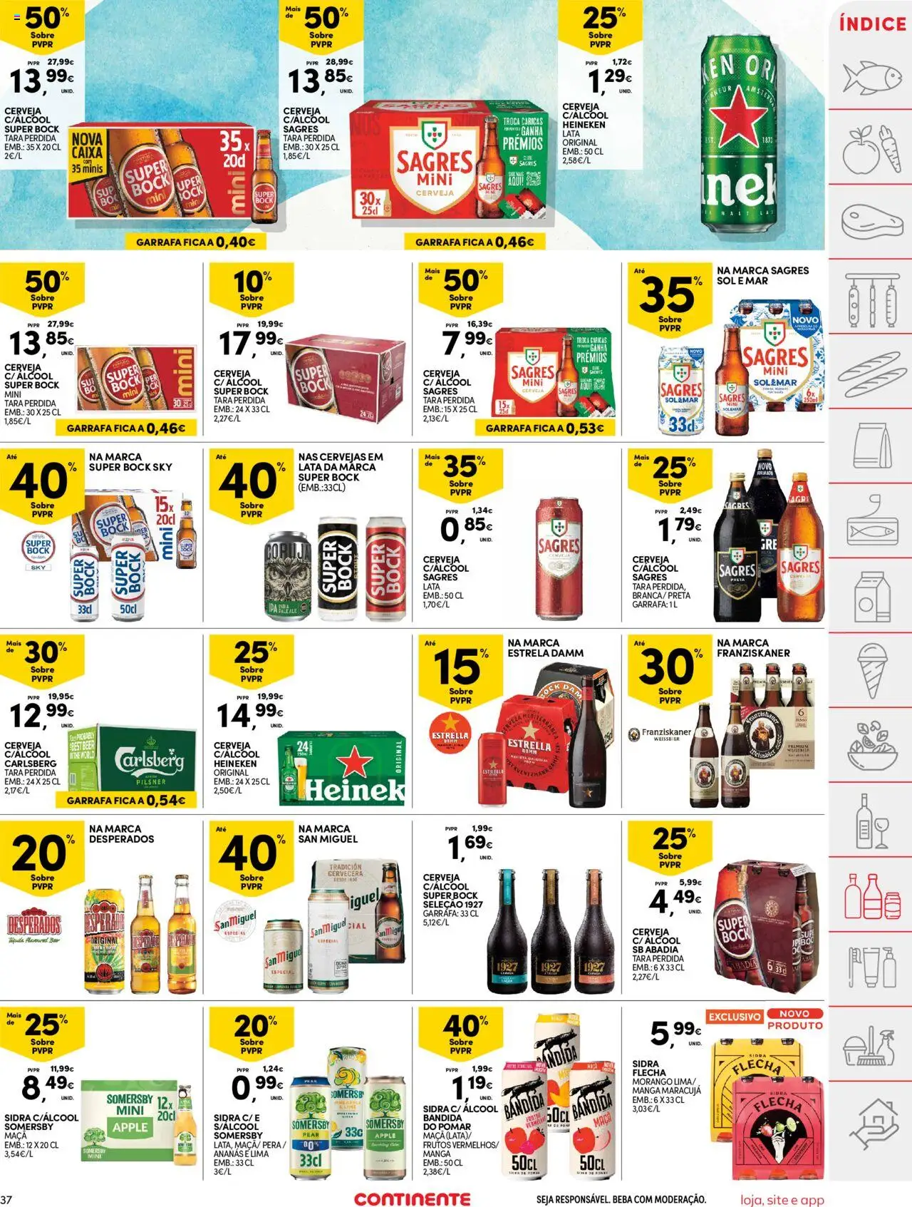 Continente folheto │ válido de 22.07.2025 | Página: 37 | Produtos: Super bock sky, Super bock, Caixa, Maça