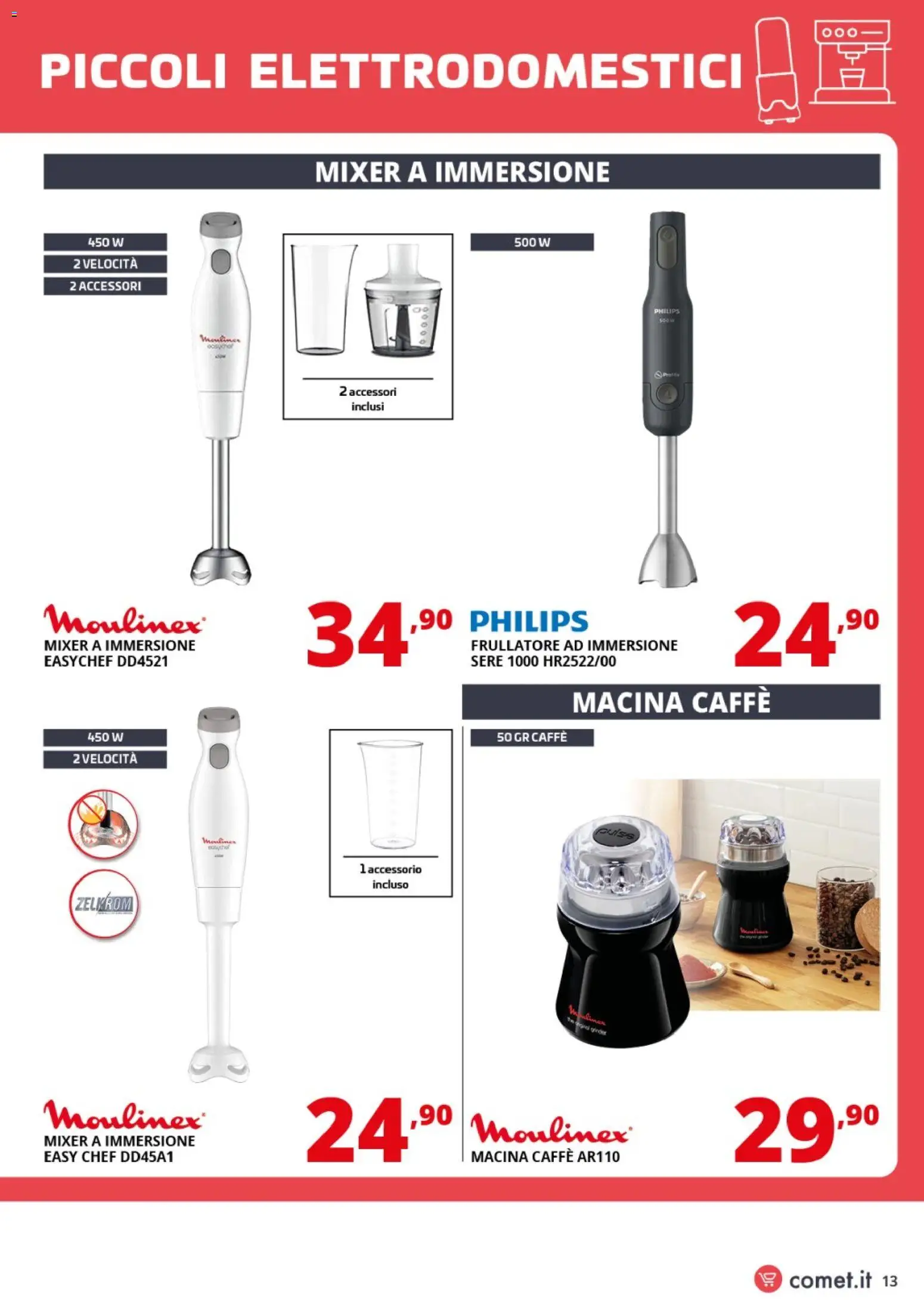 Volantino Comet del 20.03.2026 | Pagina: 13 | Prodotti: Caffè, Frullatore, Macina, Mixer