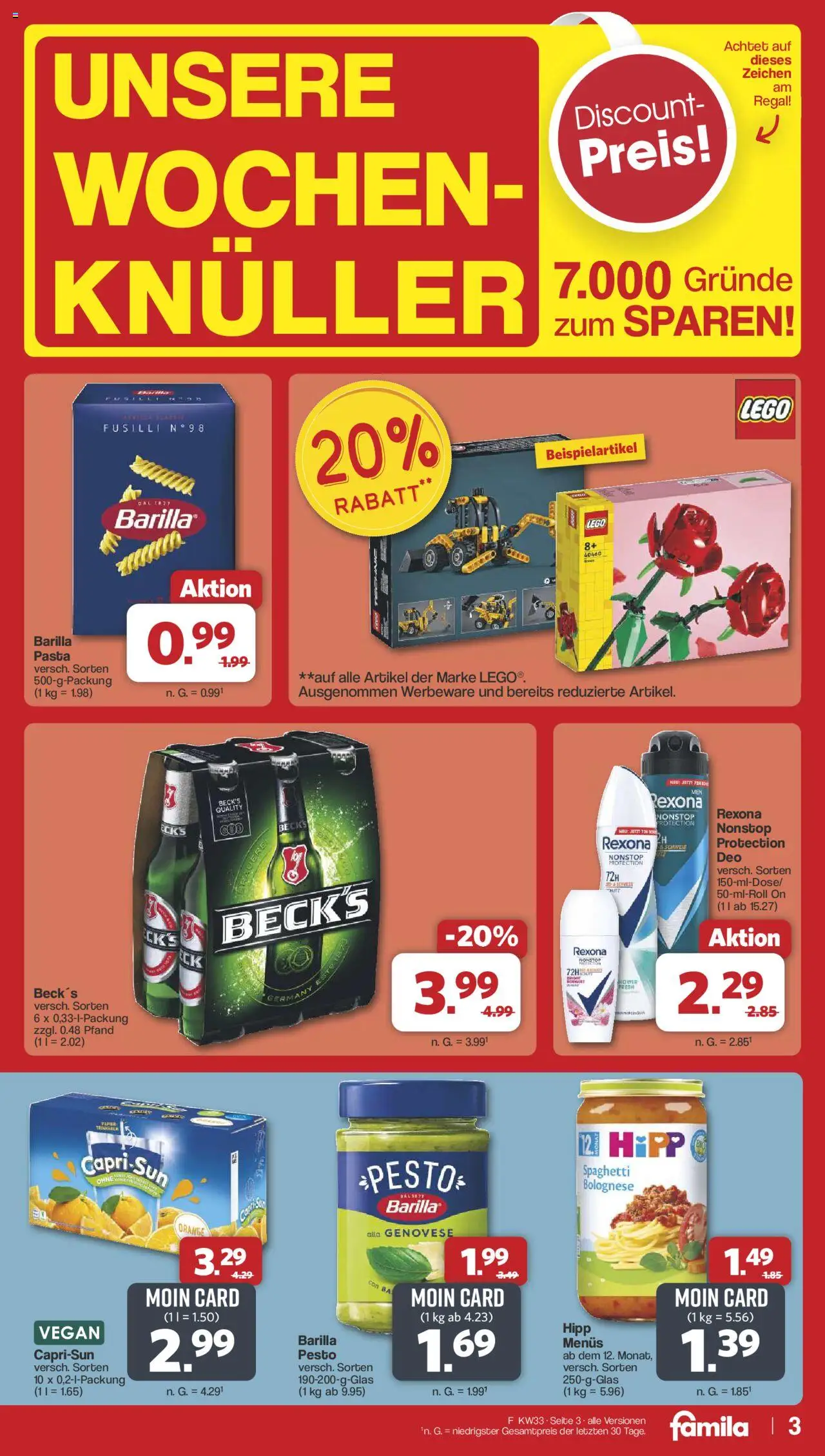 Famila Nordwest Prospekt 	 - gültig ab dem 11.08.2025 | Seite: 3 | Produkte: Capri sun, Barilla, Regal, Pasta