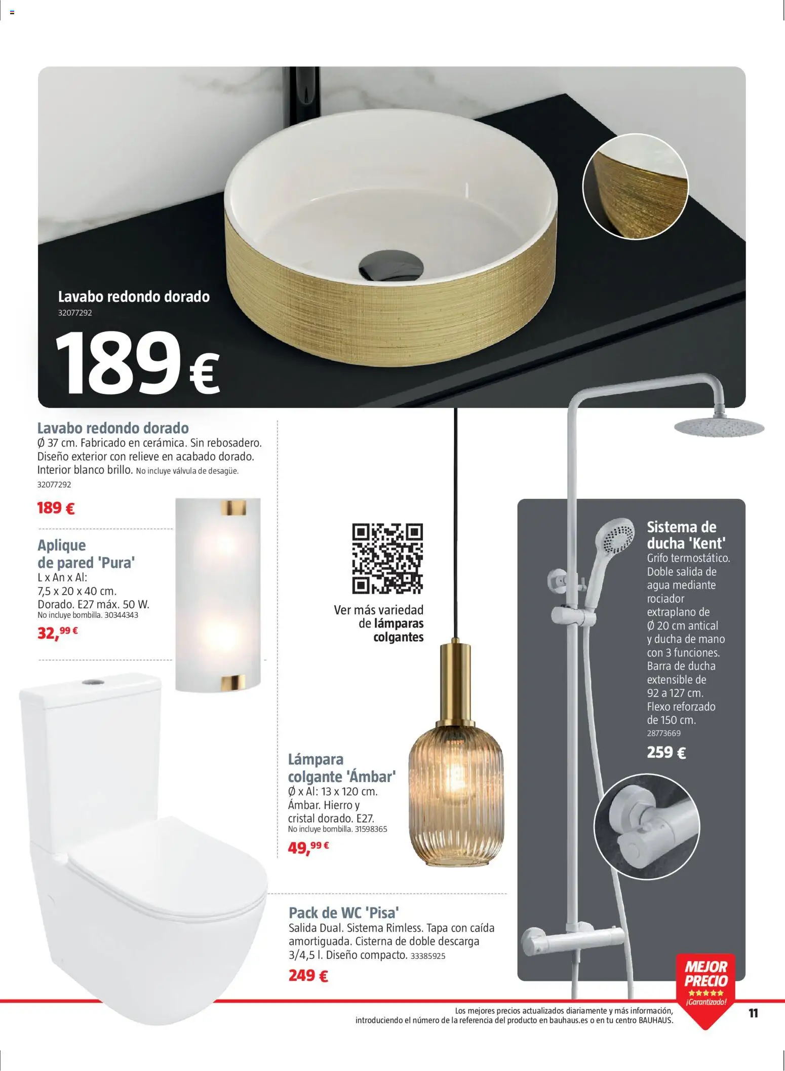 Bauhaus folleto Renueva │ válido desde el 02.03.2026 | Página: 11 | Productos: Barra de ducha, Απορρυπαντικό ρούχων σε σκόνη, Ducha, Lámpara