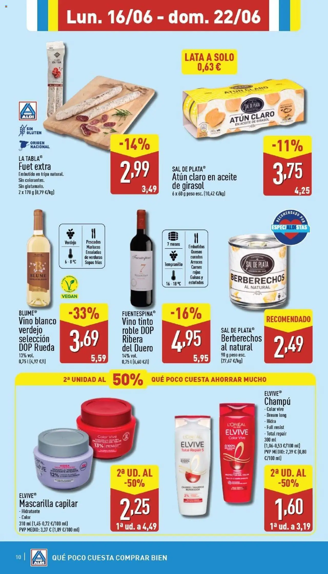 Aldi folleto Canarias │ válido desde el 16.06.2025 | Página: 10 | Productos: Aceite, Vino, Νυχτικό, Κλειδαριά της πόρτας