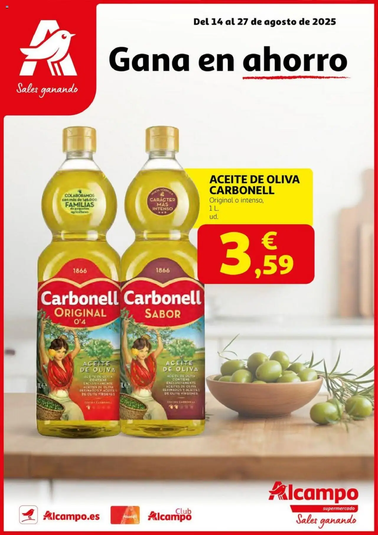 Alcampo - SM Madrid  │ válido desde el 14.08.2025 | Página: 1 | Productos: Aceite, Aceite de oliva