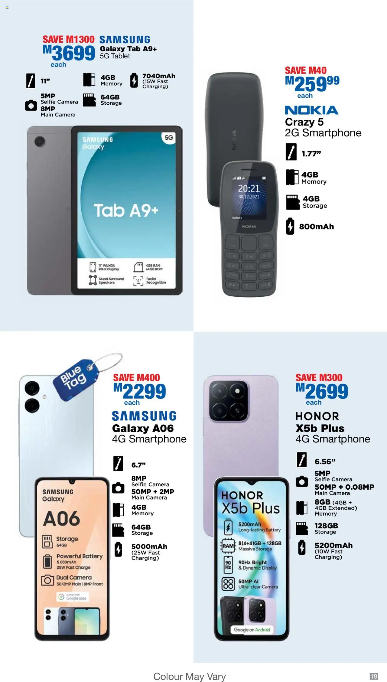 New OK Furniture catalogue – valid from 06.10.2025 | Page: 18 | Products: Smartphone, Tablet, Camera, Battery