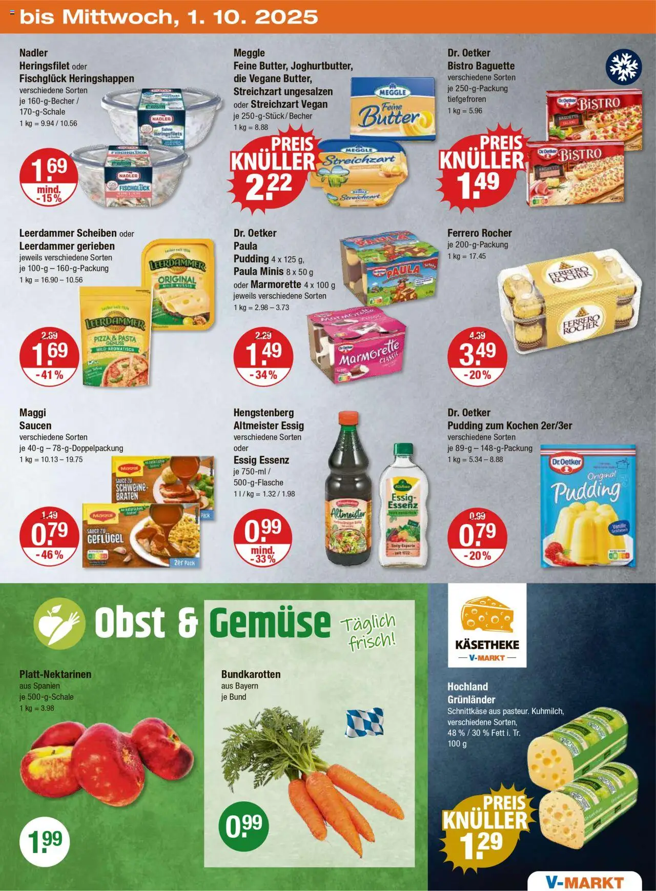 V-Markt - M&#252;nchen – gültig ab 25.09.2025 | Seite: 23 | Produkte: Ferrero rocher, Baguette, Gemüse, Pizza