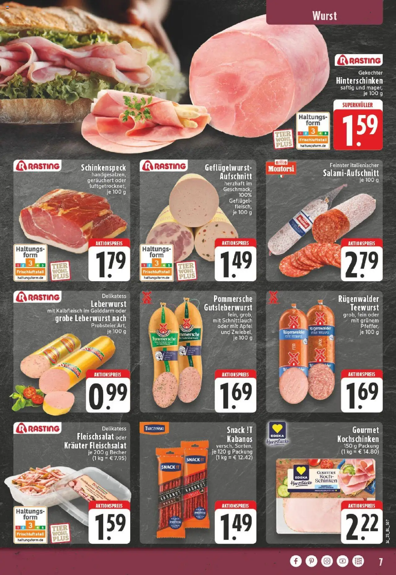 Edeka Prospekt 	 - gültig ab dem 18.08.2025 | Seite: 7 | Produkte: Pfeffer, Wurst, Salami, Schinken