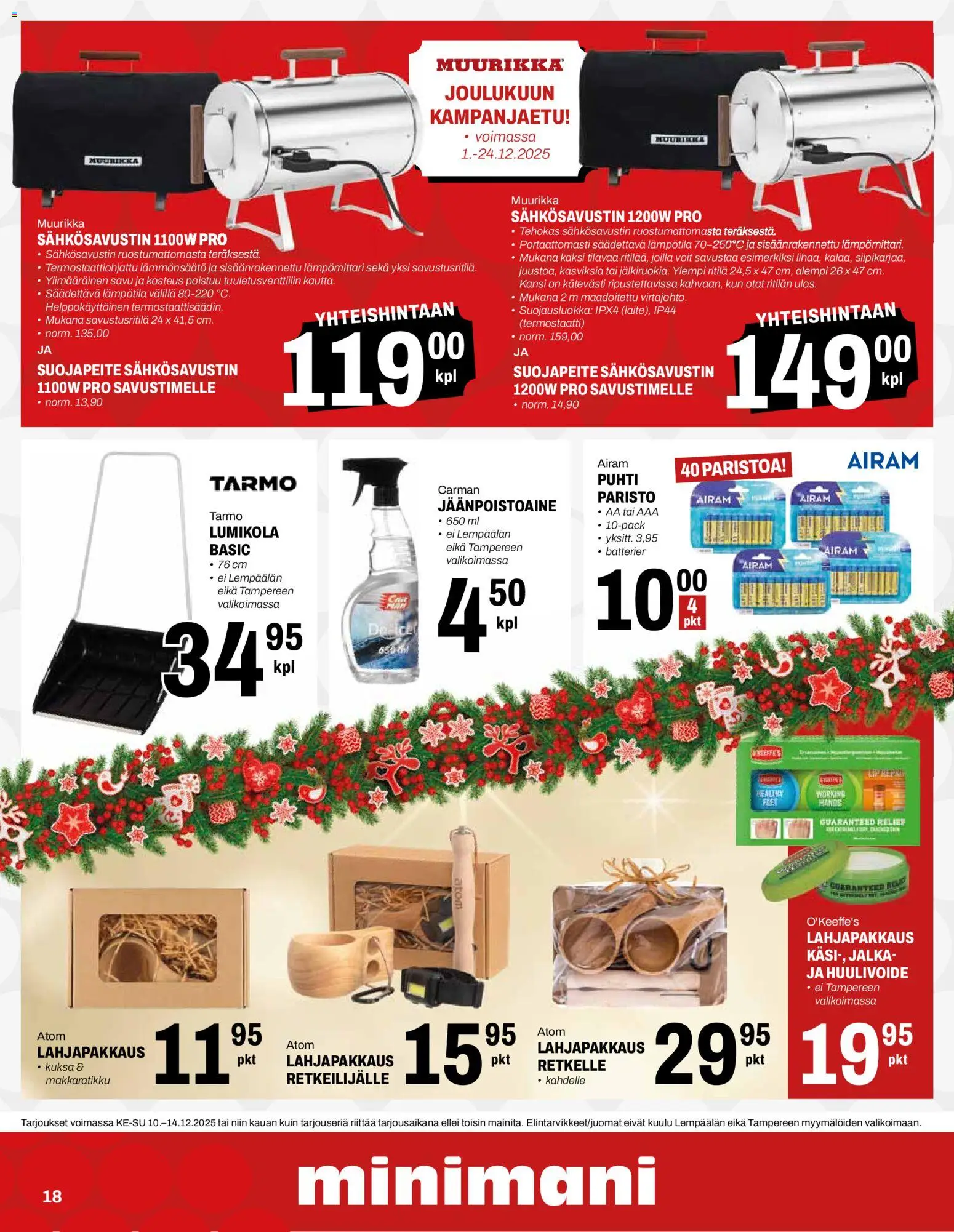 Minimani tarjoukset – voimassa 10.12.2025 alkaen | Sivu: 18 | Tuotteet: Lämpömittari, Kansi, Ritilä