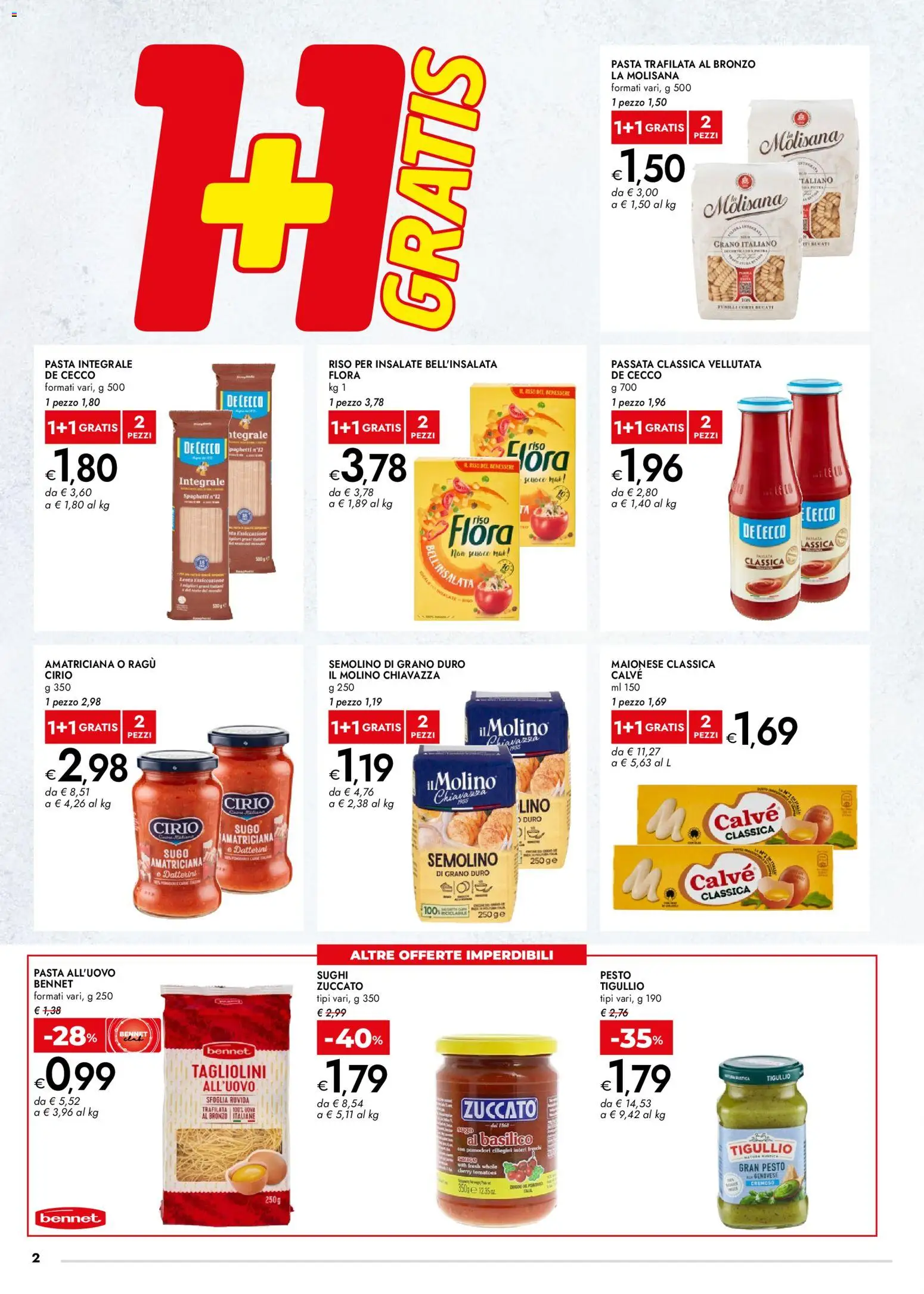 Volantino bennet del 23.04.2026 | Pagina: 2 | Prodotti: Riso, Maionese, Pomodori, Ragú
