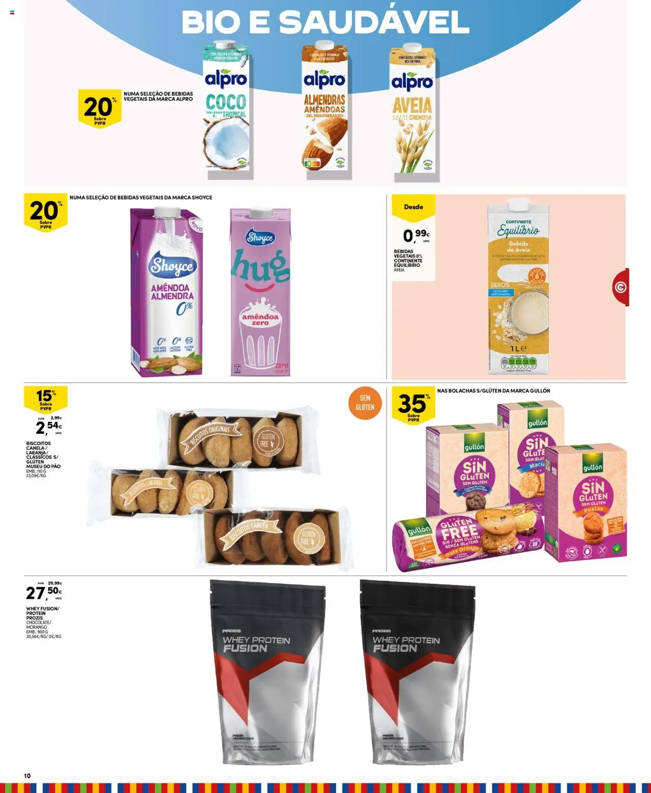 Continente - Madeira │ válido de 12.08.2025 | Página: 10 | Produtos: Amêndoas, Bolachas, Pão, Whey protein
