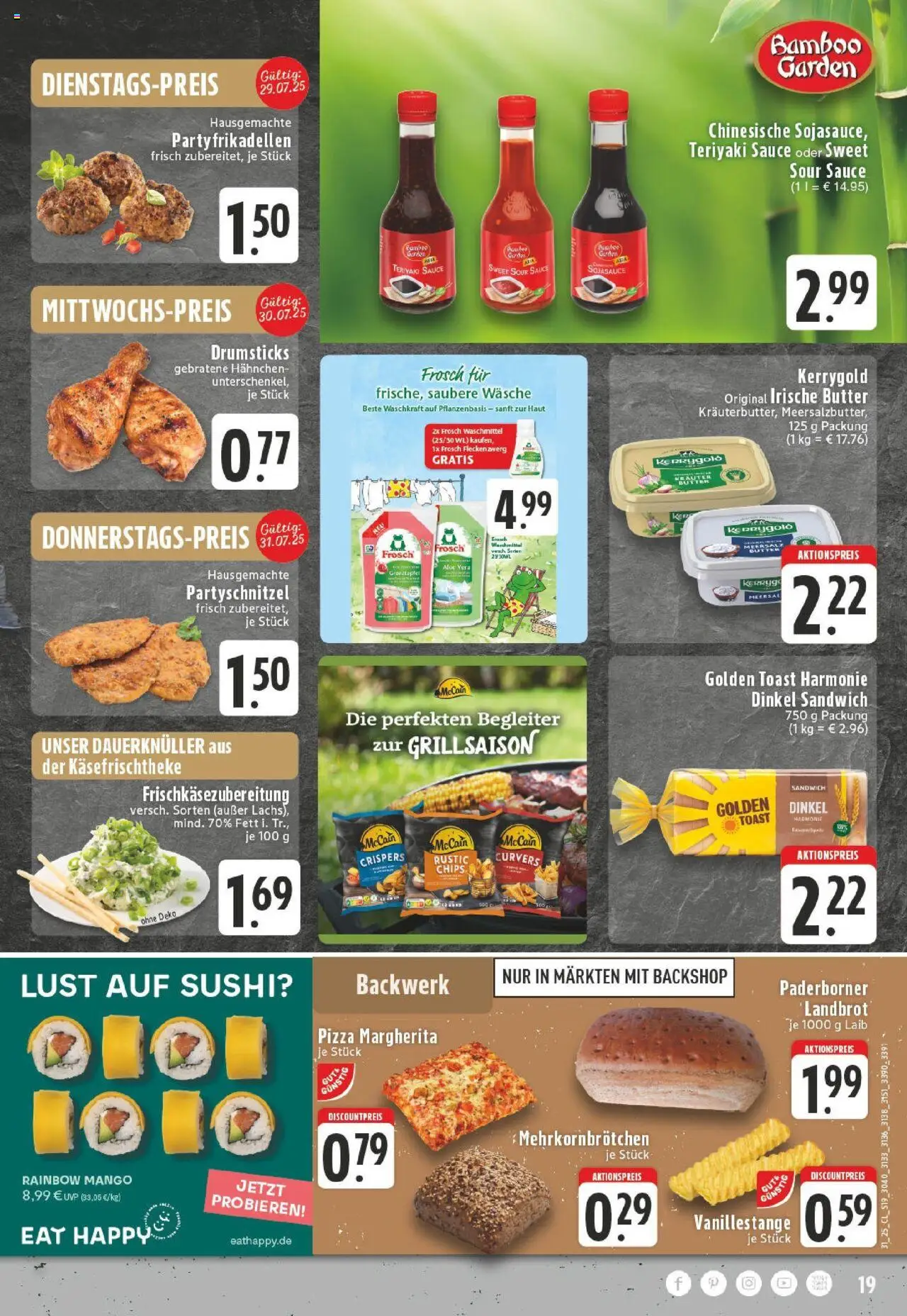 Edeka prospekt Kevelaer	 - gültig ab dem 27.07.2025 | Seite: 19 | Produkte: Butter, McCain, Waschmittel, Mango