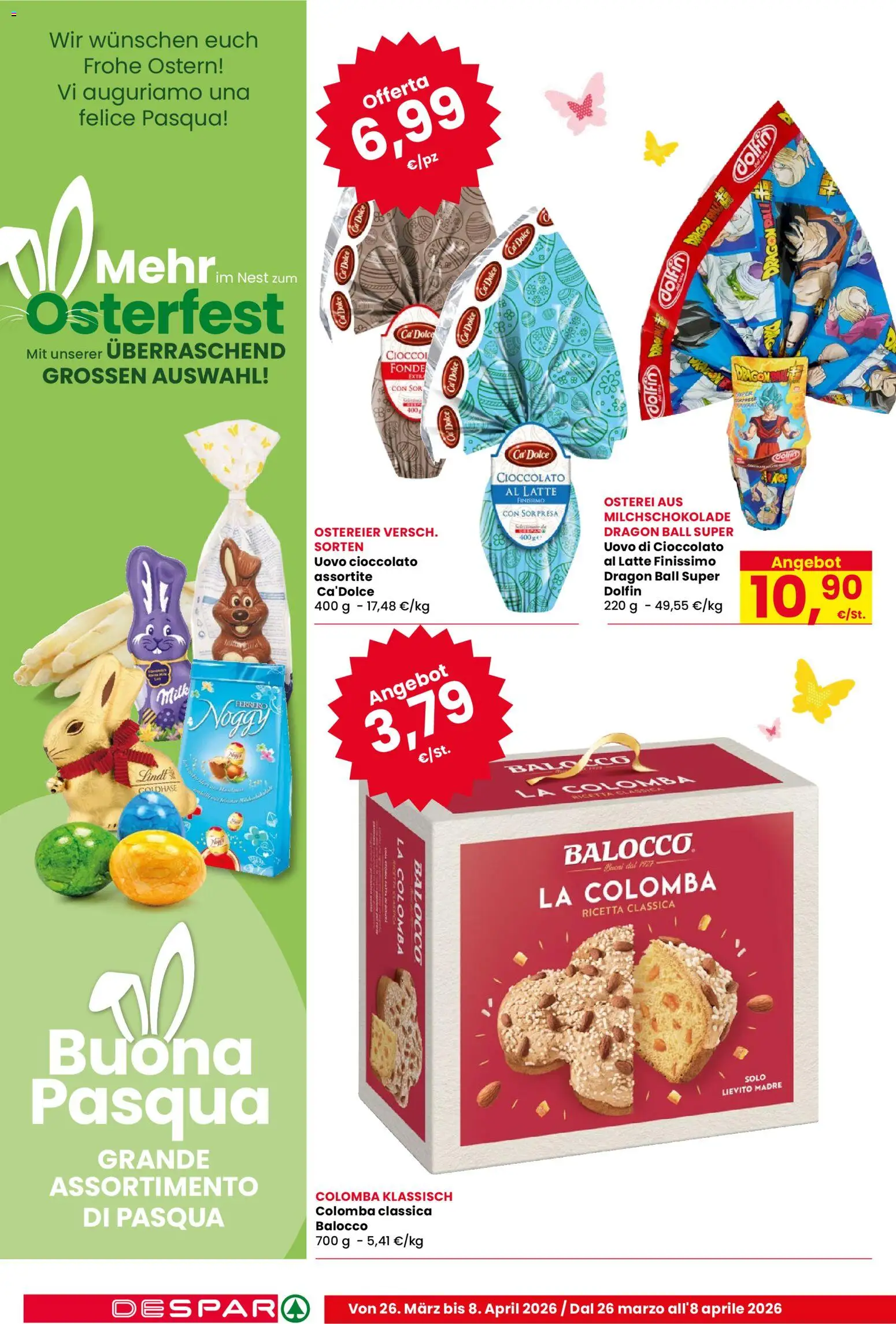 Volantino Despar del 26.03.2026 | Pagina: 2 | Prodotti: Cioccolato, Latte
