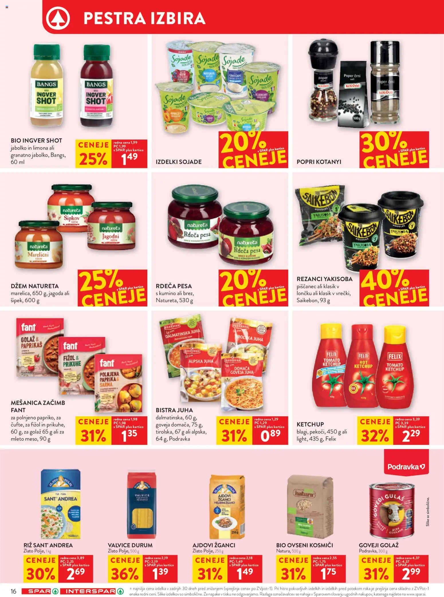 Novi Spar katalog ponudbe – veljaven od 28.01.2026 | Stran: 20 | Izdelki: Rezanci, Riz, Kosmici, Poper