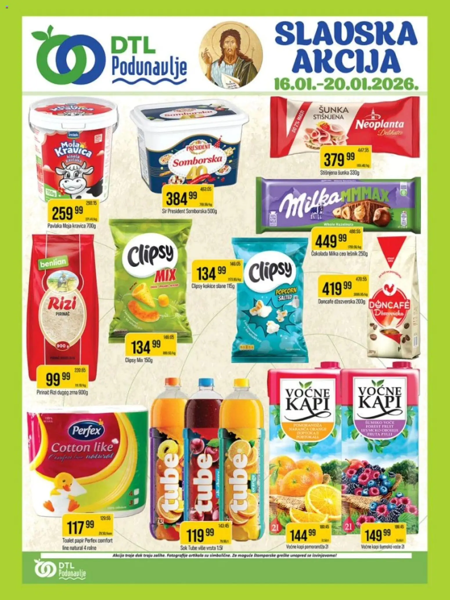 Podunavlje katalog - važi od 16.01.2026 | Strana: 1 | Proizvode: Mast, Moja kravica, Popcorn, Pirinač