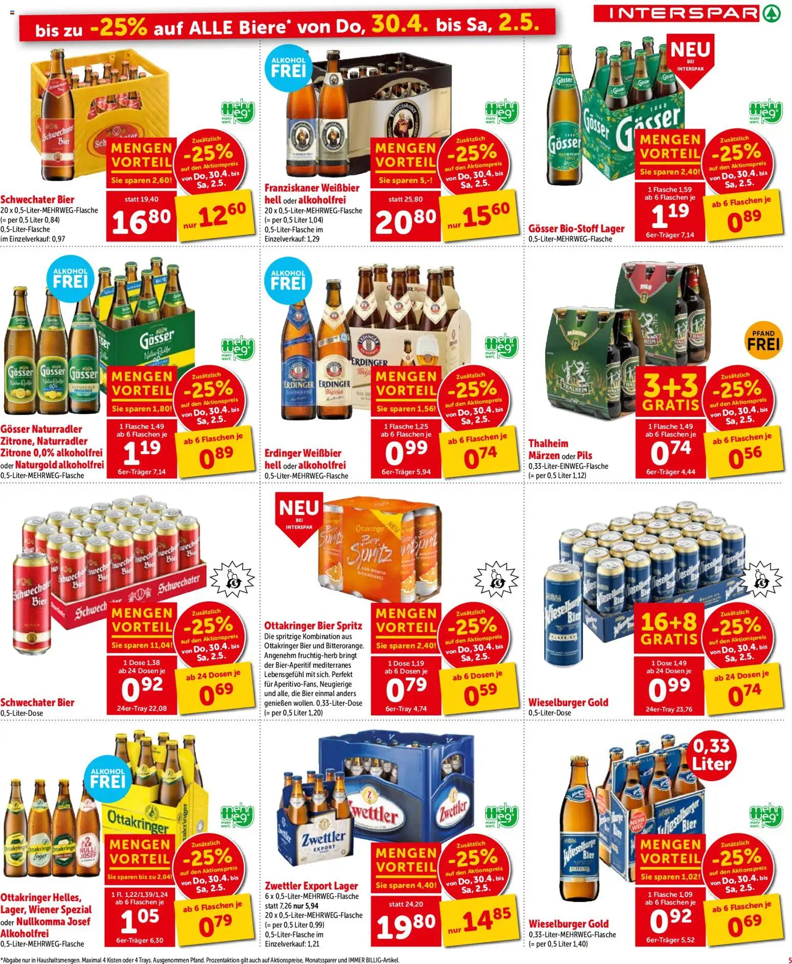 Interspar Flugblatt- Wien gültig ab 30.04.2026 | Seite: 6 | Produkte: Zitrone, Bier