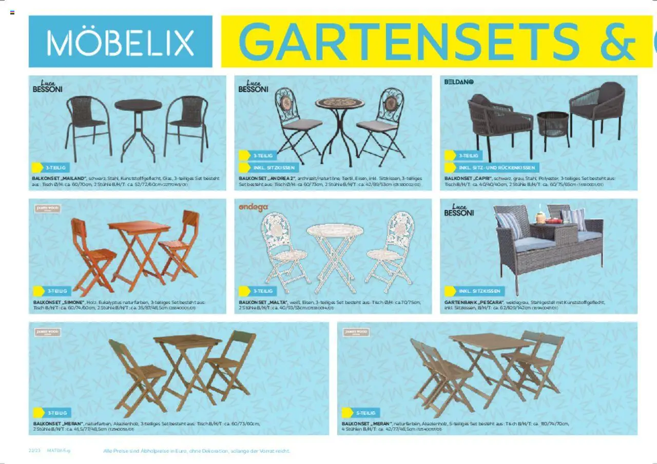 Möbelix Gartenmöbelprospekt gültig ab 10.03.2025 | Seite: 22 | Produkte: Tisch