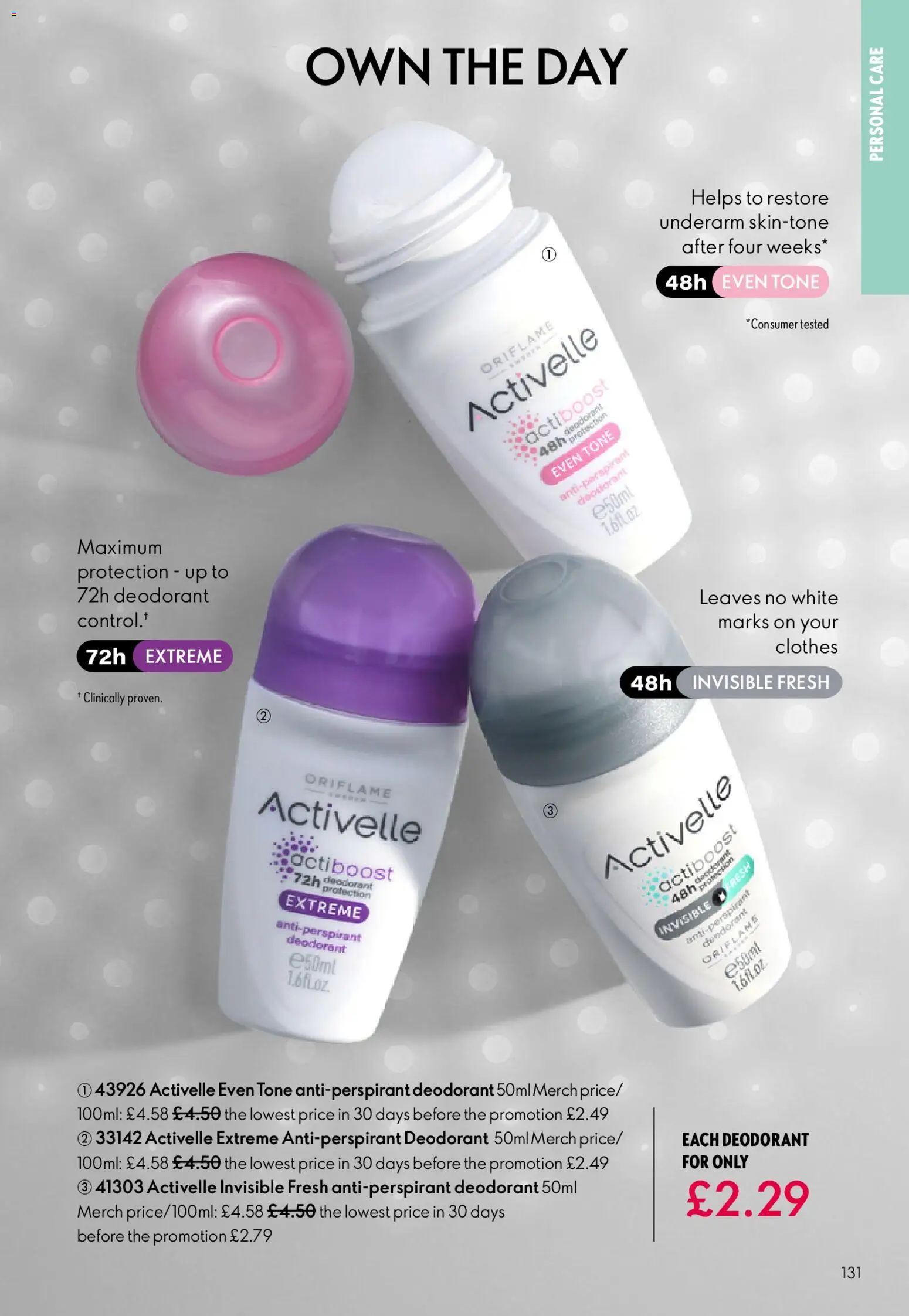 {H1} | Page: 131 | Products: Deodorant, Antiperspirant